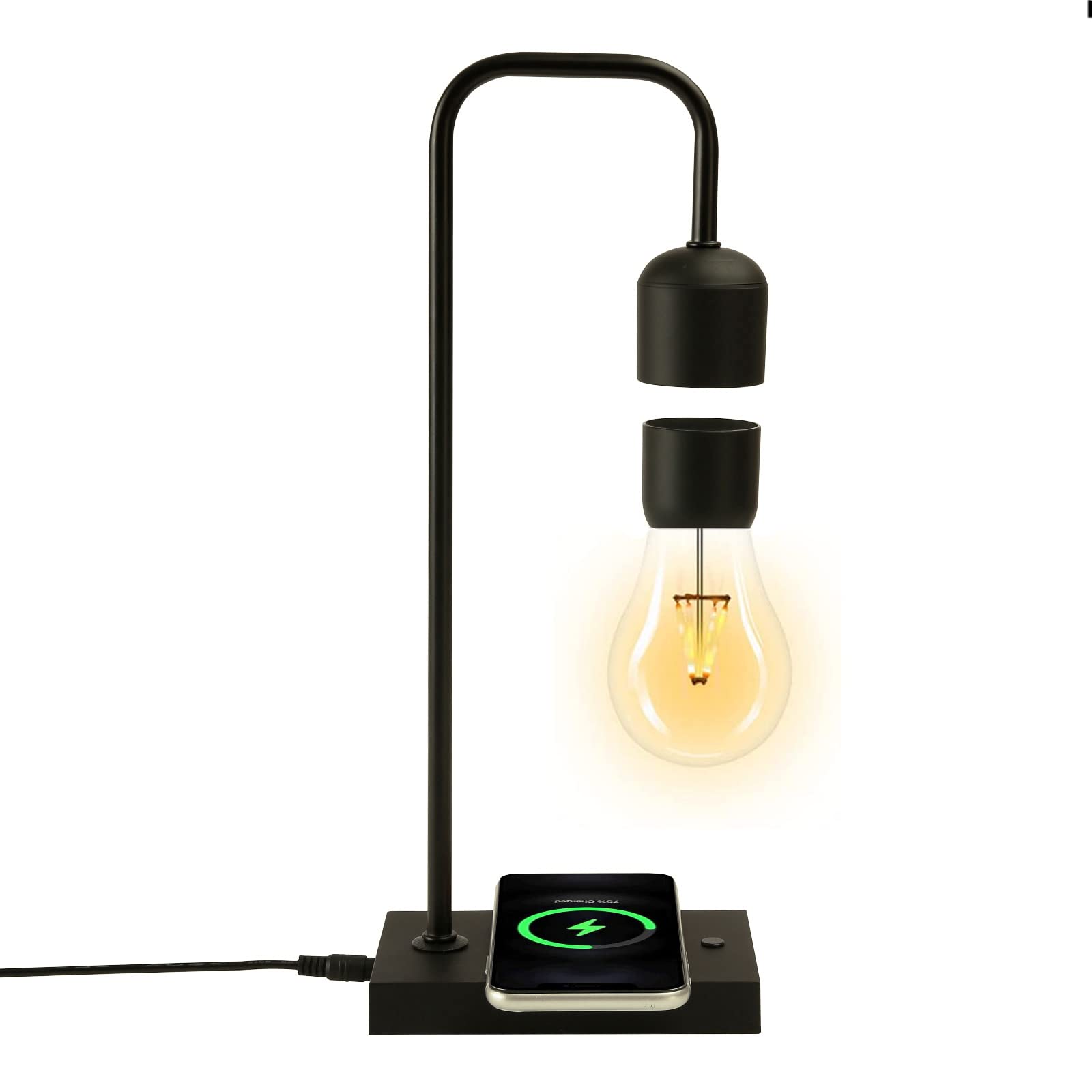 Floating Lamp with Wireless Charger & LED Light - Magnetic Levitating Cloud Desk Lamp for Home Office Decor | Perfect Gift for Friends & Family | Bedroom Nightlight, Living Room Accent Lighting