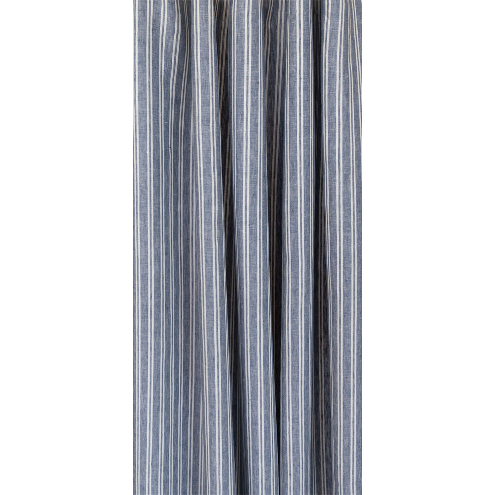 French Blue & White Striped Linen Fabric - Premium Quality for Home Decor, Upholstery & DIY Sewing Projects | Perfect for Curtains, Table Runners & Summer Dresses