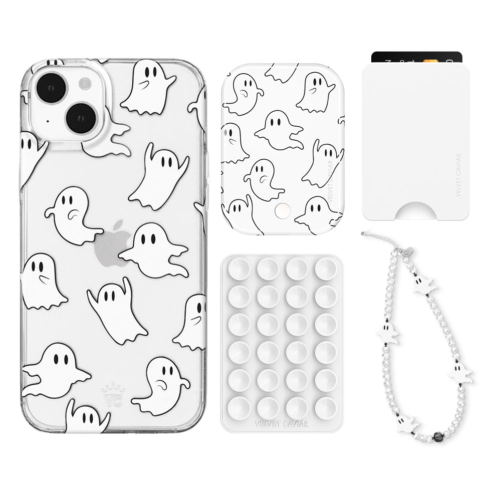 Ghosted iPhone Wallet Case with Card Holder - Slim Protective Cover for iPhone 13/14/15 Pro Max - Perfect for Travel, Shopping & Everyday Use