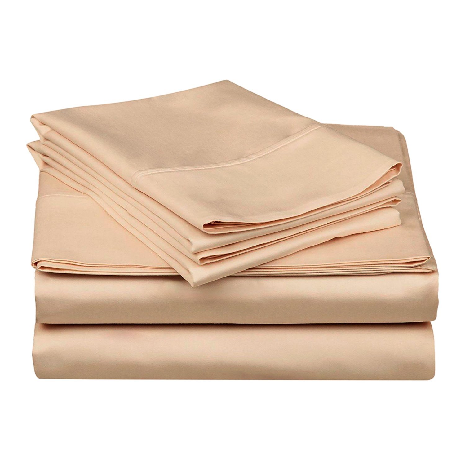 Premium 300TC Egyptian Cotton Sheets Set - Queen Beige for Luxurious Sleep