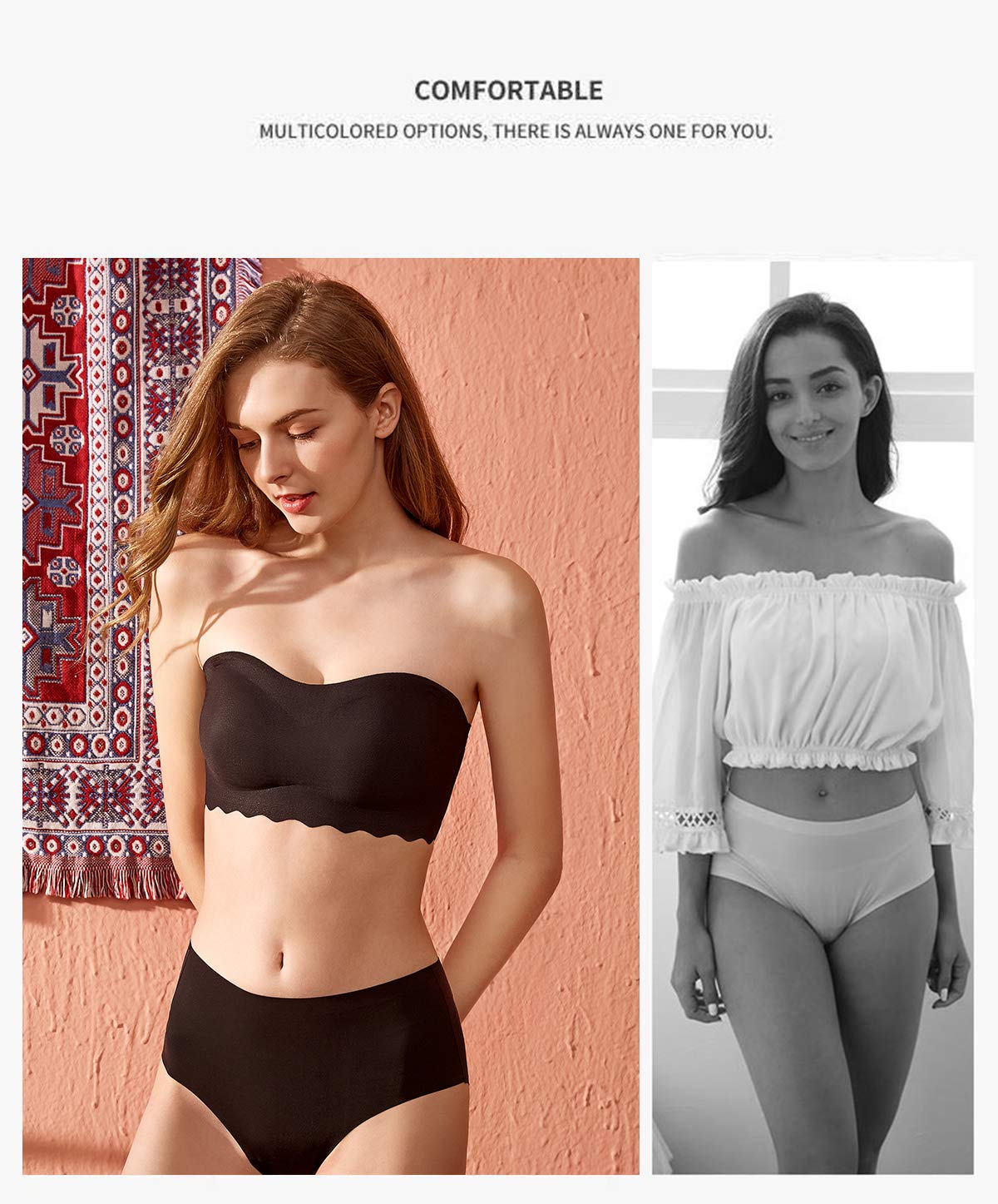 Push Up Bandeau Bra for Women - Strapless Convertible No Wire Lift Up Bra - Perfect for Weddings, Evening Dresses & Everyday Wear