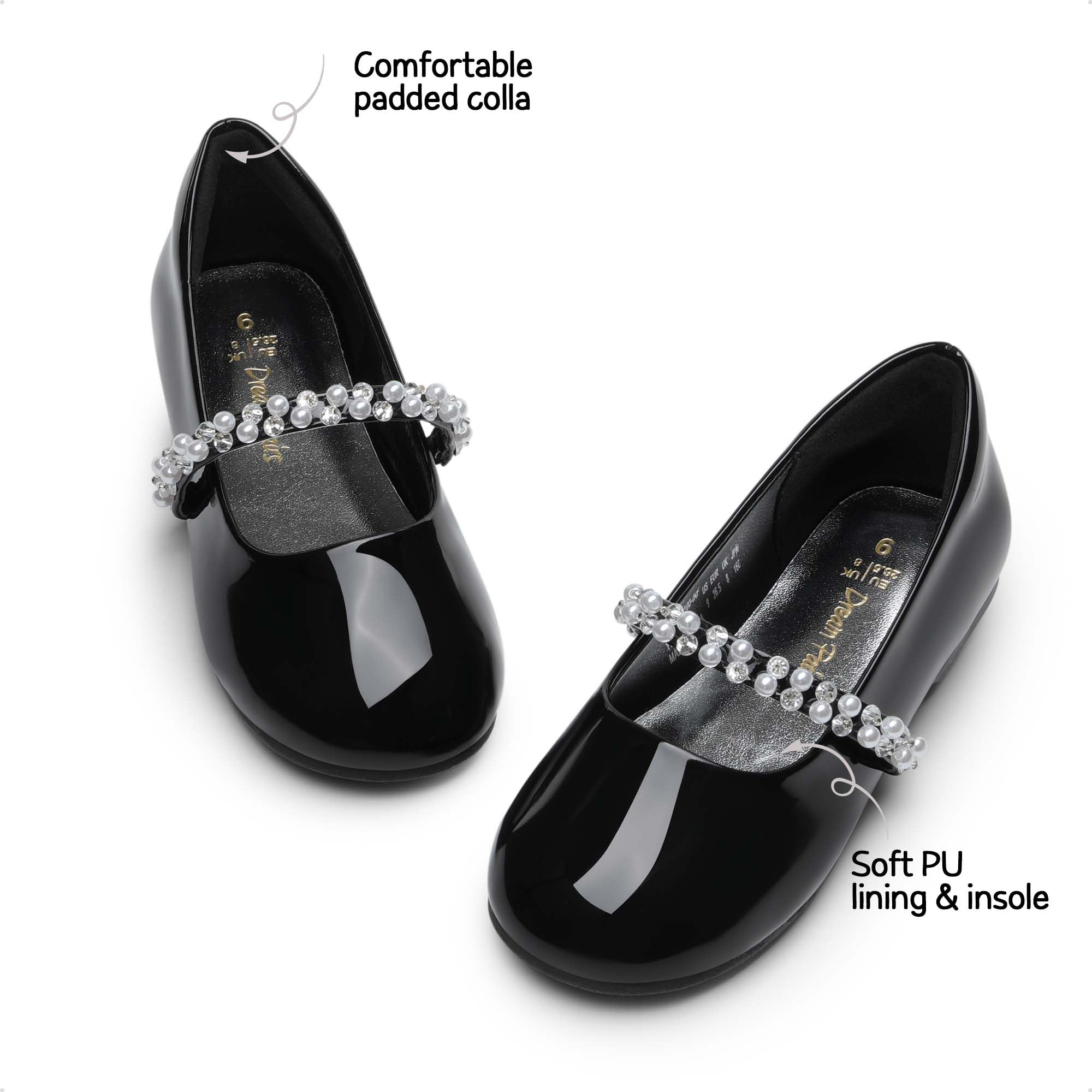 DREAM PAIRS Girls Mary Jane Dress Shoes - Ballet Flats for Toddler, Little Kid & Big Kid - Comfortable & Stylish for Wedding, Party, School & Special Occasions