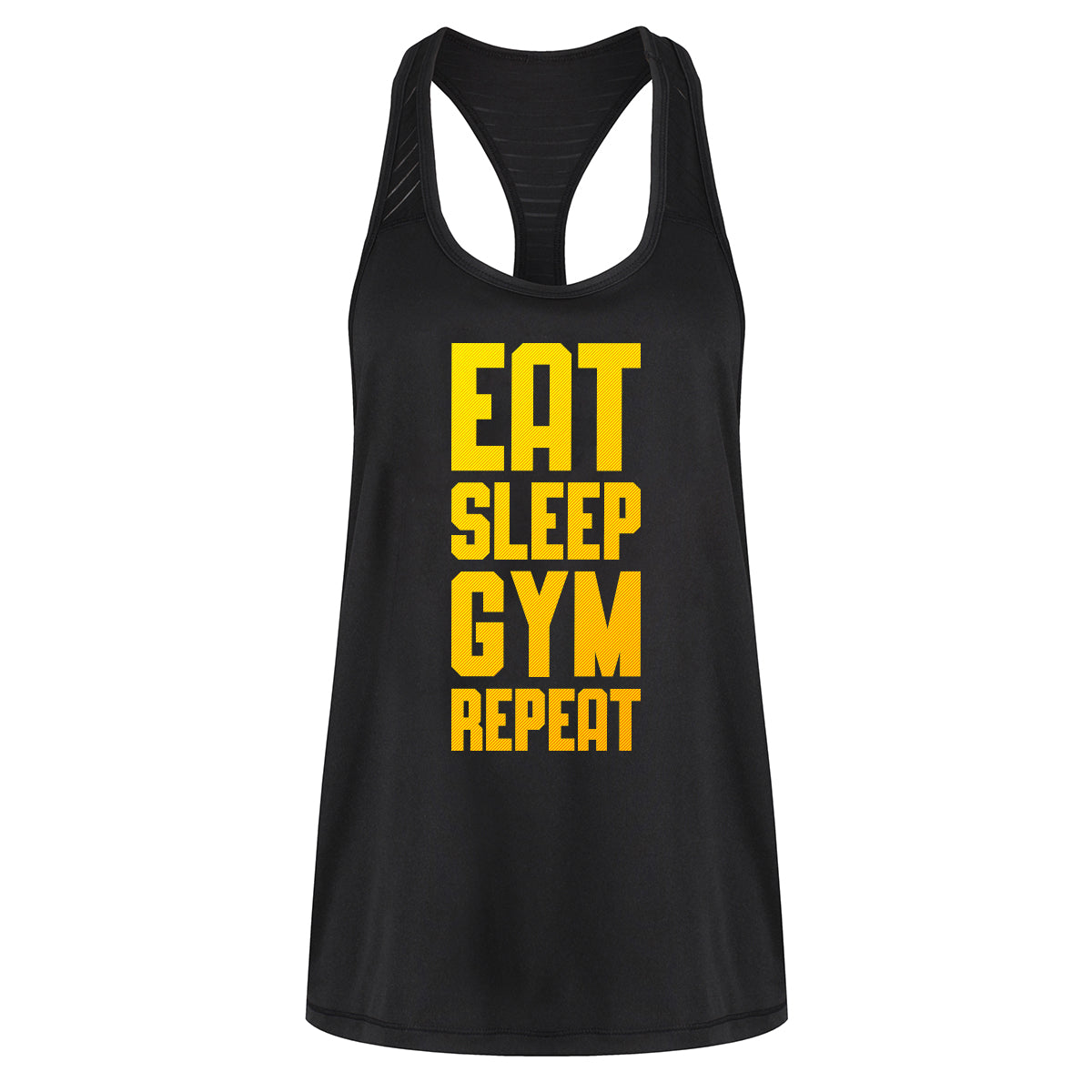Eat Sleep Gym Repeat Mesh Racerback Workout Tank Top - Lightweight Breathable Fitness Shirt for Women's Running, Yoga & Gym Training