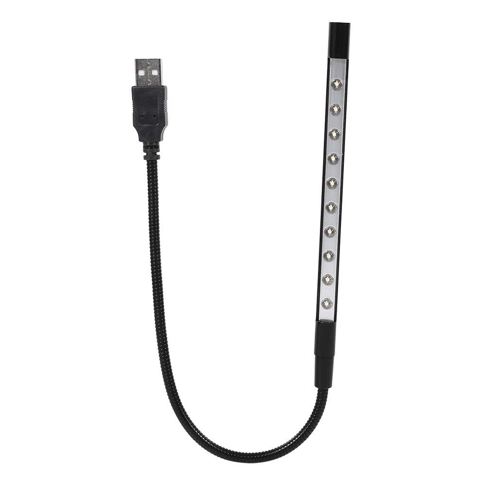 Zerodis USB LED Laptop Light - 5V Portable Rotatable Mini Reading Lamp with Flexible Neck for PC, Computer, Keyboard - Eye Protection Desk Light (Black) | Perfect for Night Work, Studying, Gaming & Low Light Environments