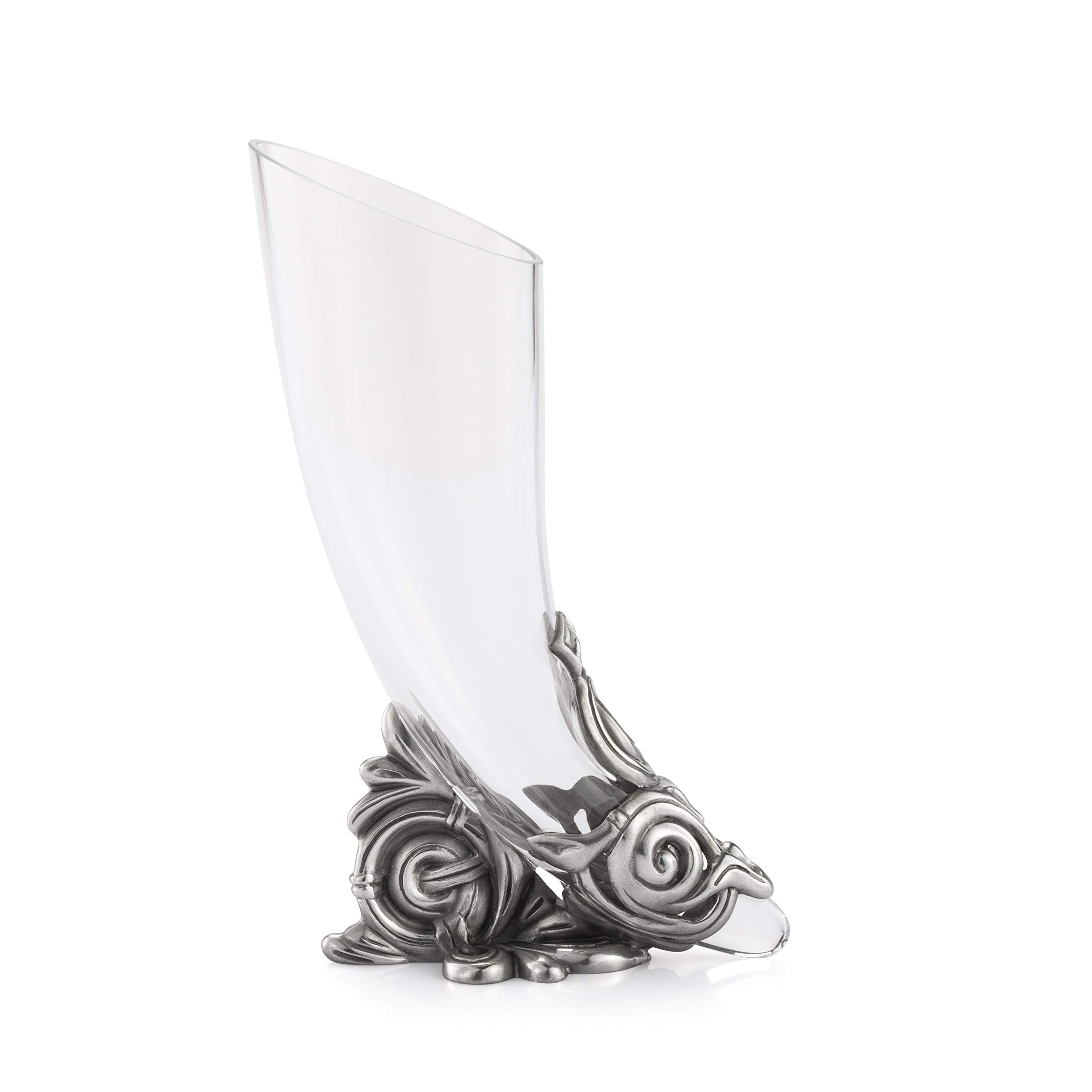 Royal Selangor Handcrafted Pewter Lewis Drinking Horn - British Museum Collection - Unique Viking-Inspired Gift for Beer & Mead Lovers - Perfect for Medieval Themed Parties, Historical Reenactments & Home Decor