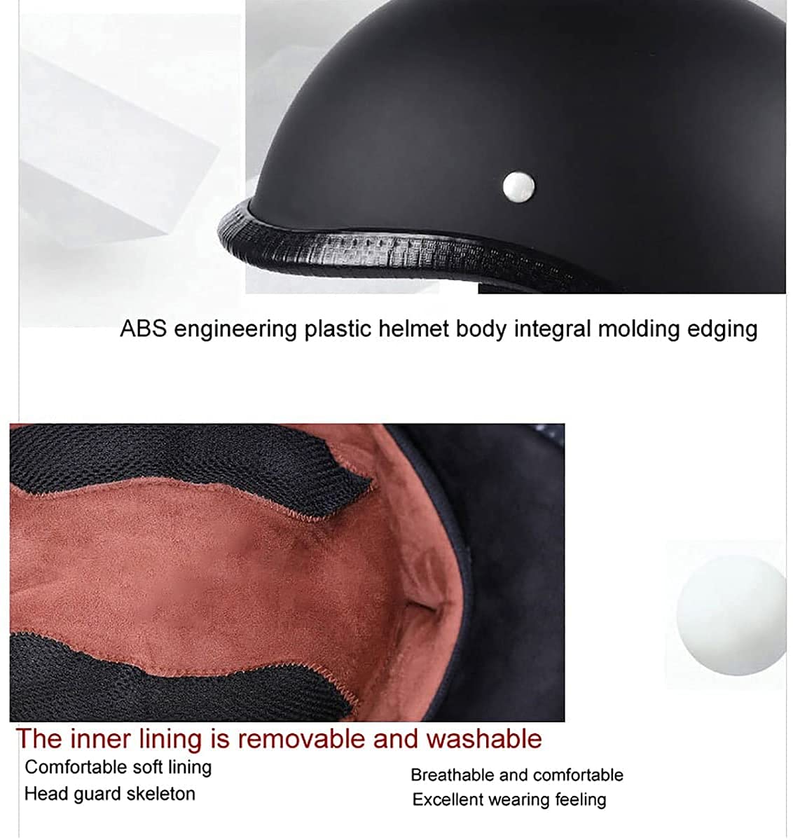 Retro DOT Certified Open Face Helmet for Motorcycle & Scooter - Summer Riding