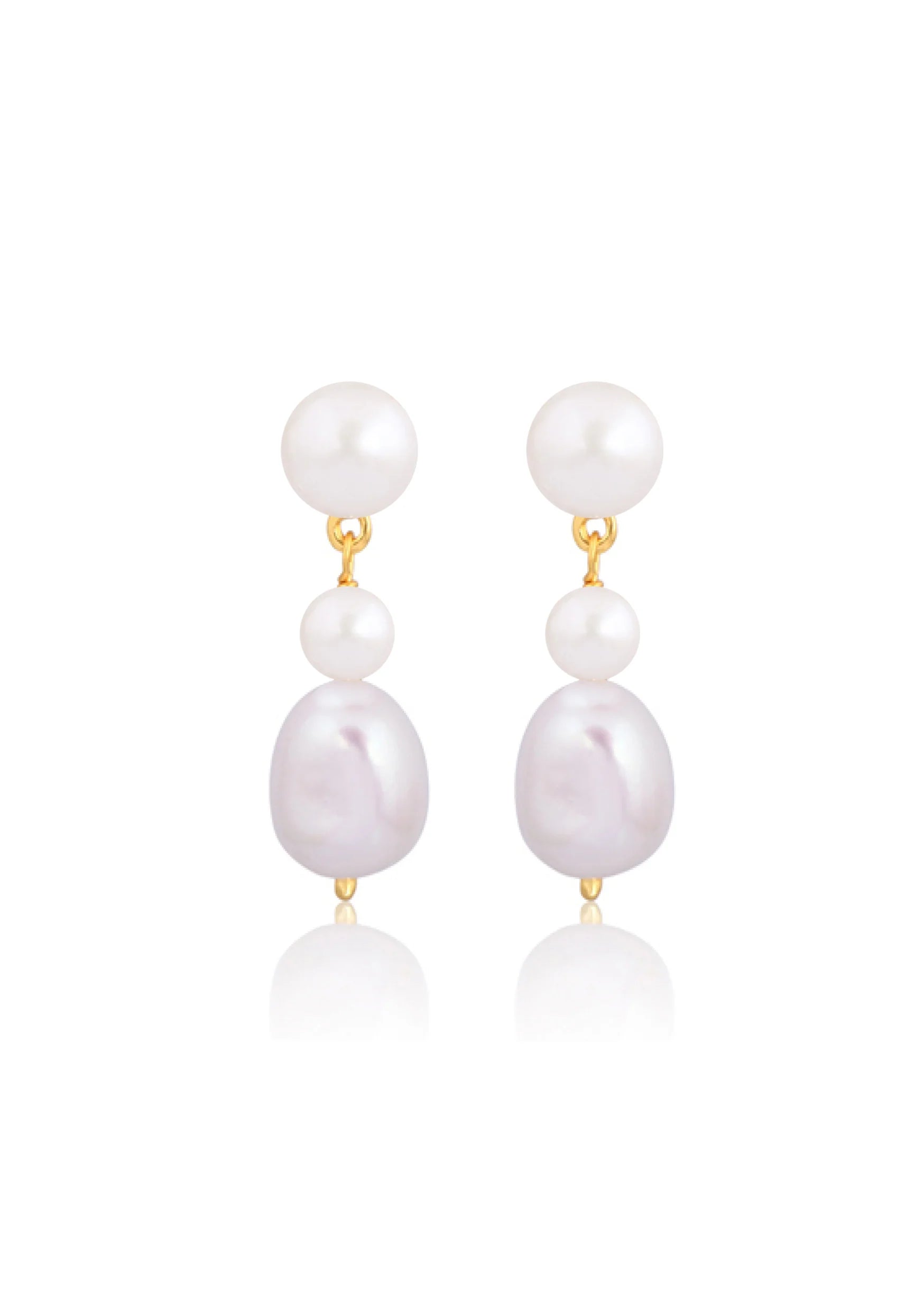 Lola Knight Lucia 18K Gold Pearl Drop Bridal Earrings – Elegant Wedding Jewelry for Brides, Bridesmaids & Formal Occasions
