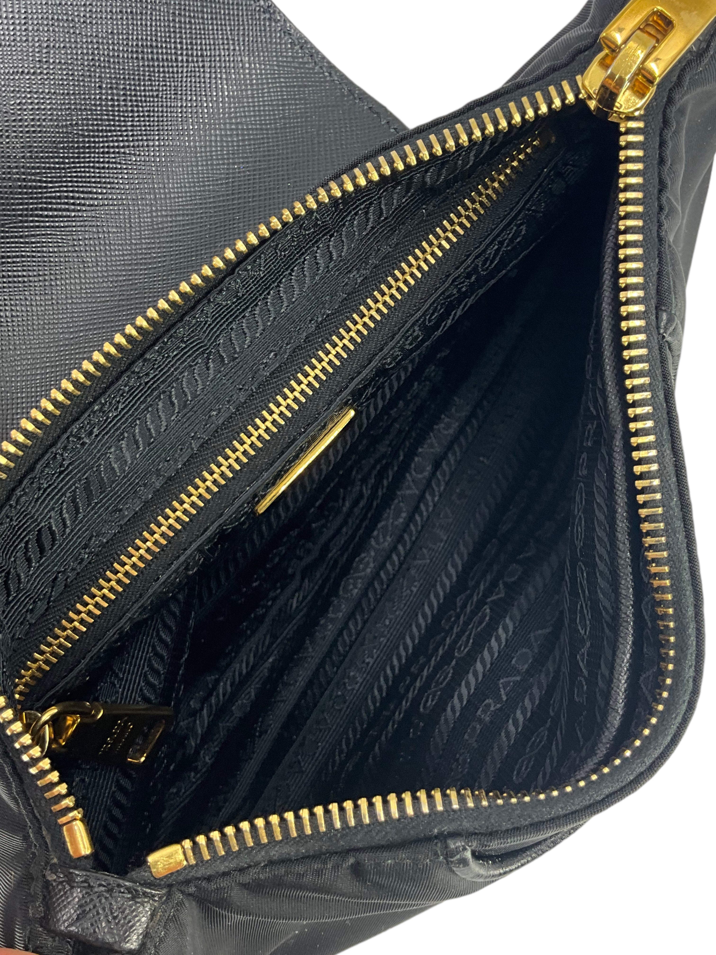Prada Tessuto Nylon Saffiano Trim Clutch Bag for Women | Luxury Designer Handbag | Perfect for Evening Parties, Weddings & Special Occasions