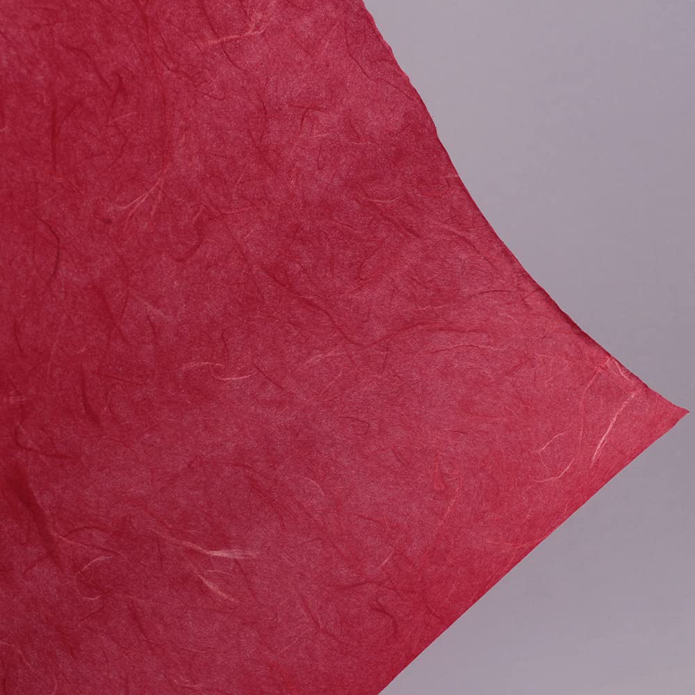 Premium Korean Traditional Mulberry Hanji Paper Roll - Natural Fiber Texture, Unyong Red (10.4