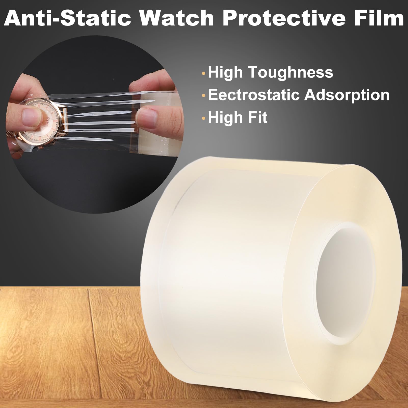 Premium Anti-Static Watch Screen Protector Film - 2 Pack, 2 x 2.9 Inch Transparent Plastic Wrap for Watches & Jewelry | Scratch, Fingerprint & Dust Protection | Perfect for Rolex, Apple Watch, Luxury Watches & Jewelry Display Cases