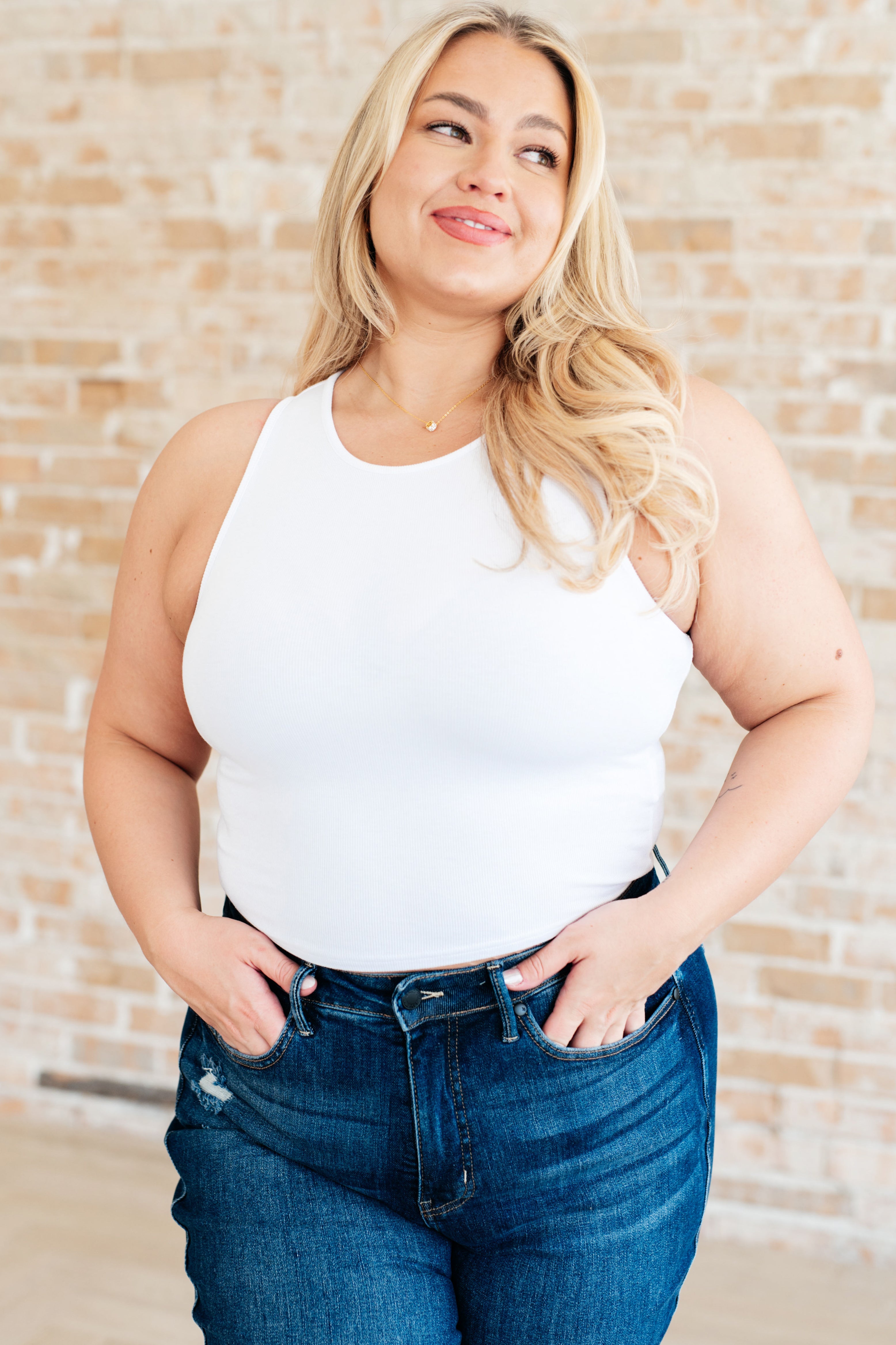 Premium Rib Knit Tank Top for Women - Soft White Cotton Blend Summer Top | Casual Wear, Layering, Beach Outfits & Yoga Essentials