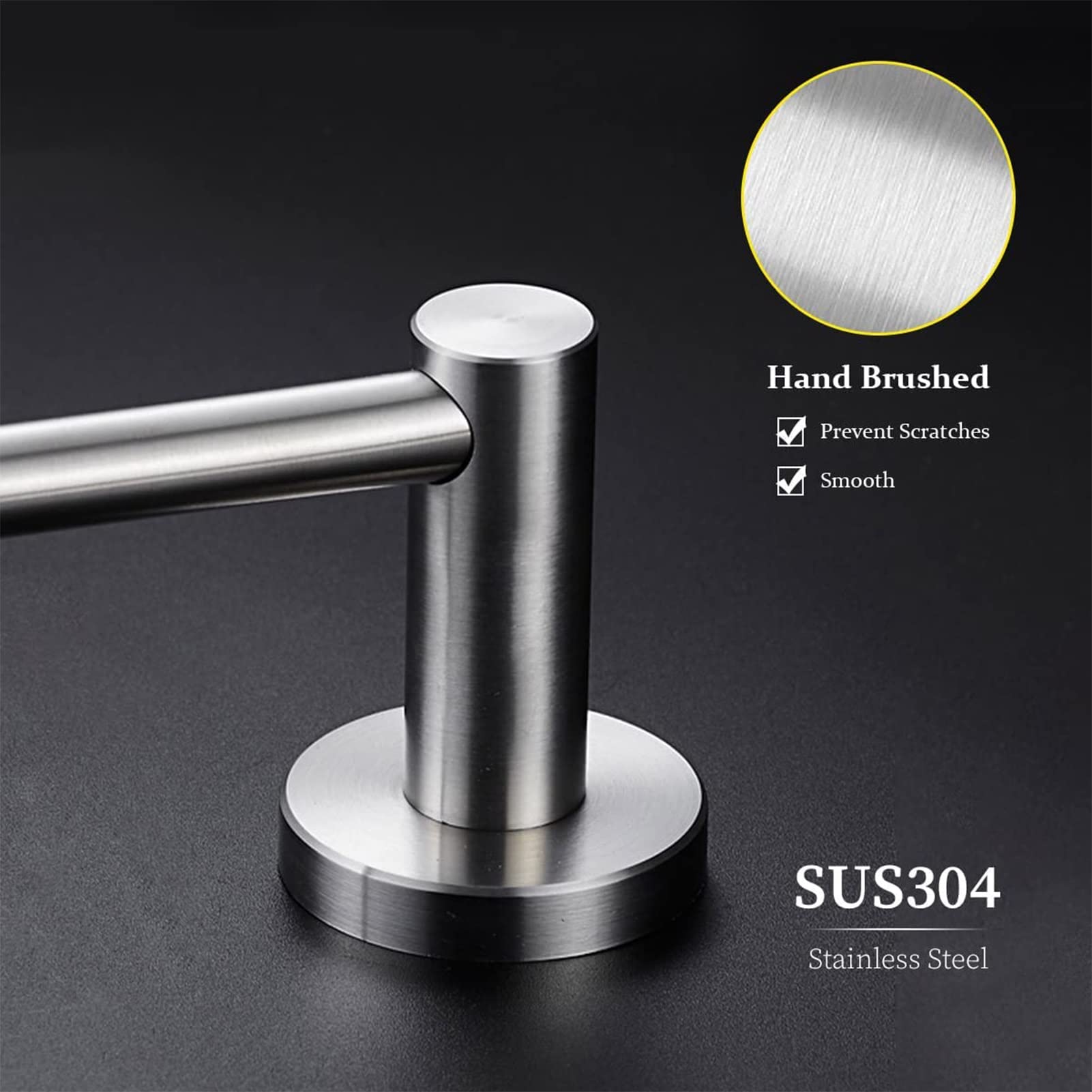 Stainless Steel Double Towel Bar - 11.8 to 47.2 Inch Adjustable Wall Mounted Bathroom & Kitchen Towel Rack Holder - Brushed Nickel Modern Design for Shower, Hotel, Home Use