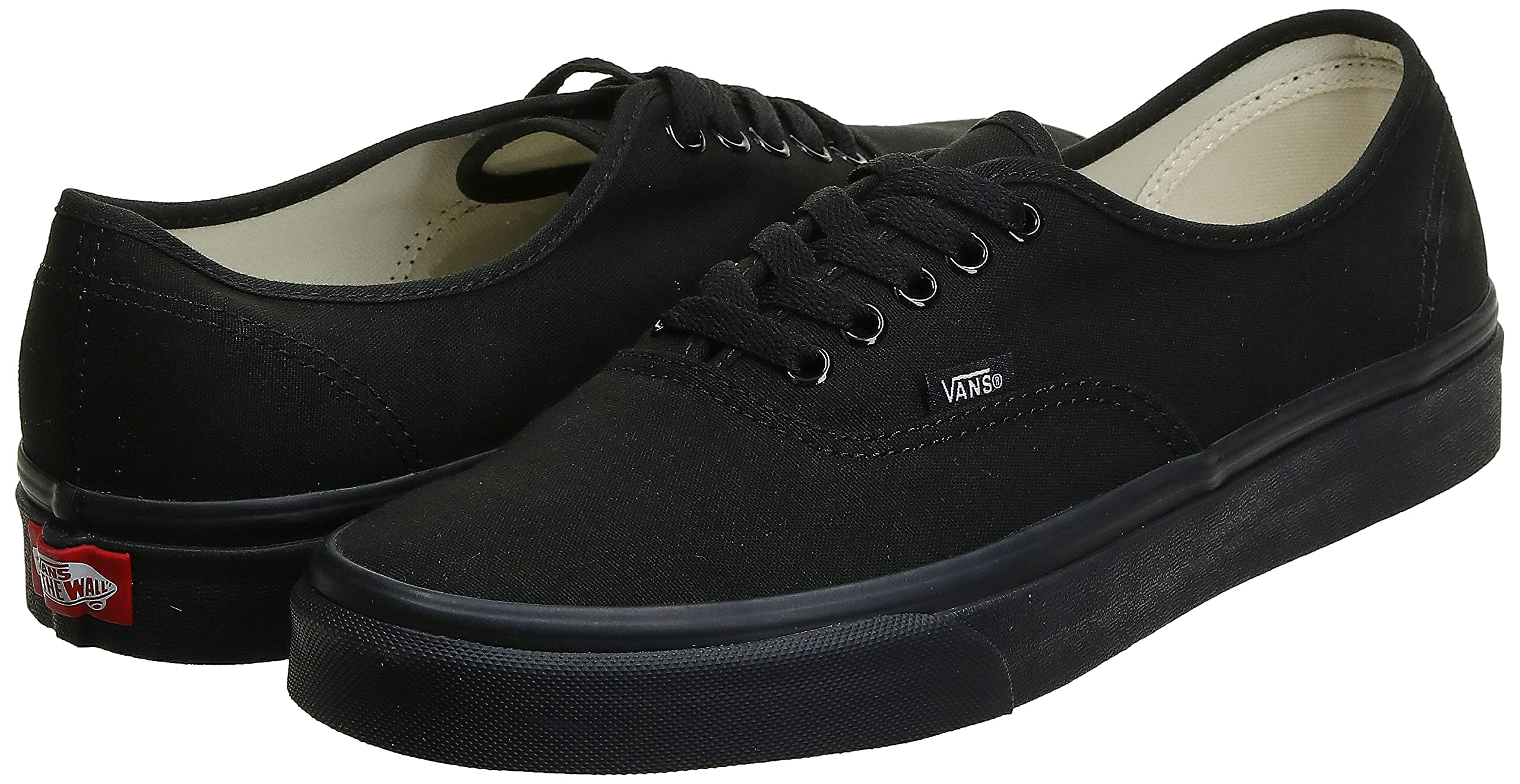 Vans Authentic Unisex Sneakers for Men & Women - Classic Black/Black Skate Shoes for Casual Wear & Street Style