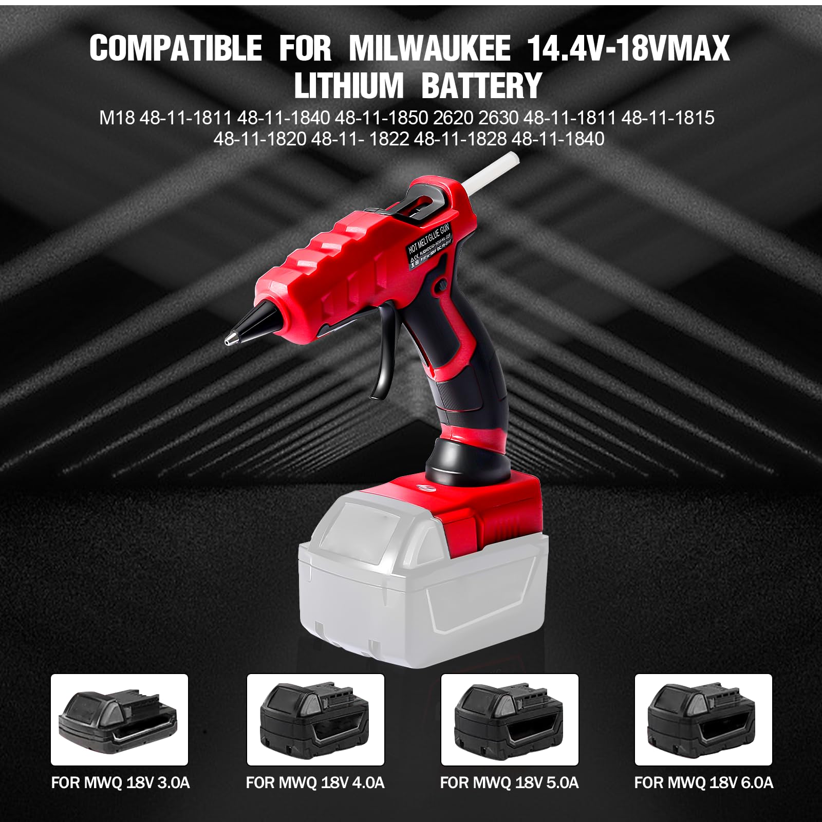 Milwaukee M18B Cordless Hot Glue Gun - 18V Max Li-ion Battery Powered, 30-Second Fast Preheat, Tool Only with 30 Glue Sticks - Perfect for Arts & Crafts, DIY Projects, Home Repairs & Woodworking