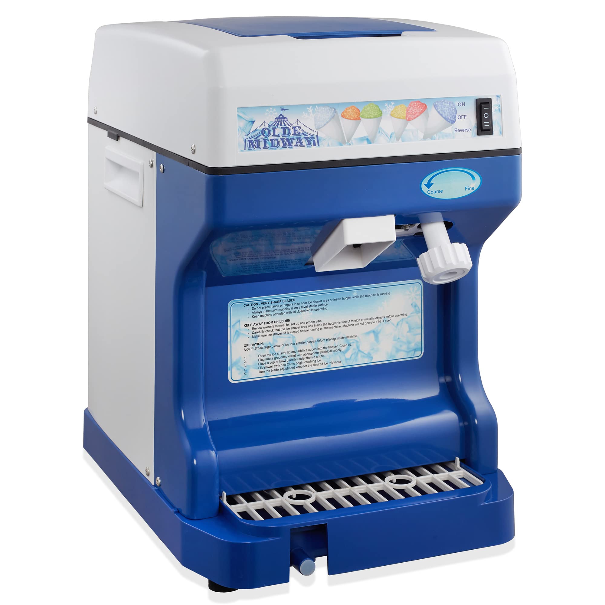 Olde Midway Electric Snow Cone Machine - Commercial & Home Use Shaved Ice Maker for Slushies, Desserts & Party Treats | Perfect for Summer Parties, Carnivals & Family Gatherings