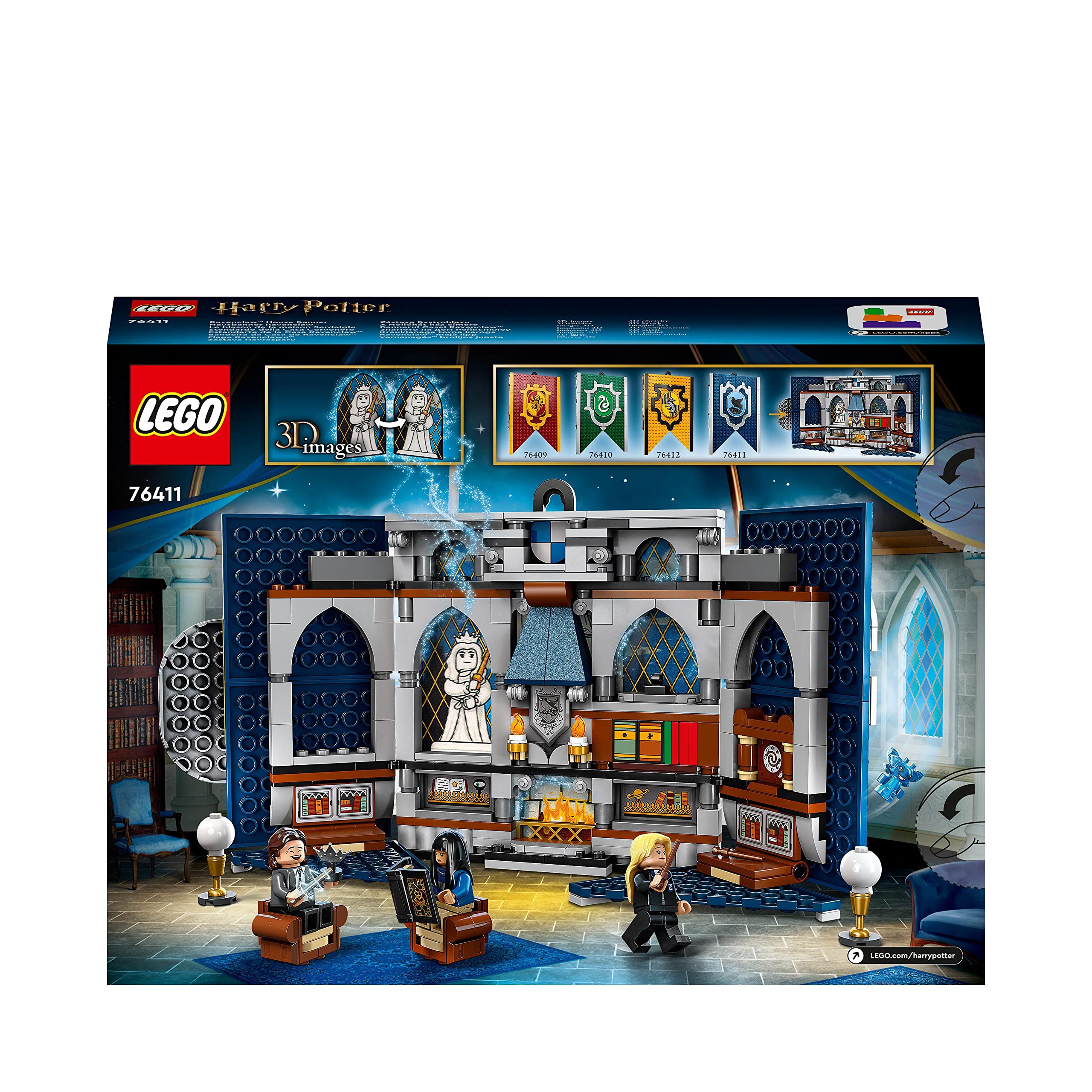 LEGO 76411 Harry Potter Hogwarts House Crest - Ravenclaw Building Set with 3 Minifigures & Diadem, Wall Decor for Common Room, Wizarding World Collectible Toy for Kids & Adults - Perfect for Harry Potter Fans, Room Decor and Gift Giving