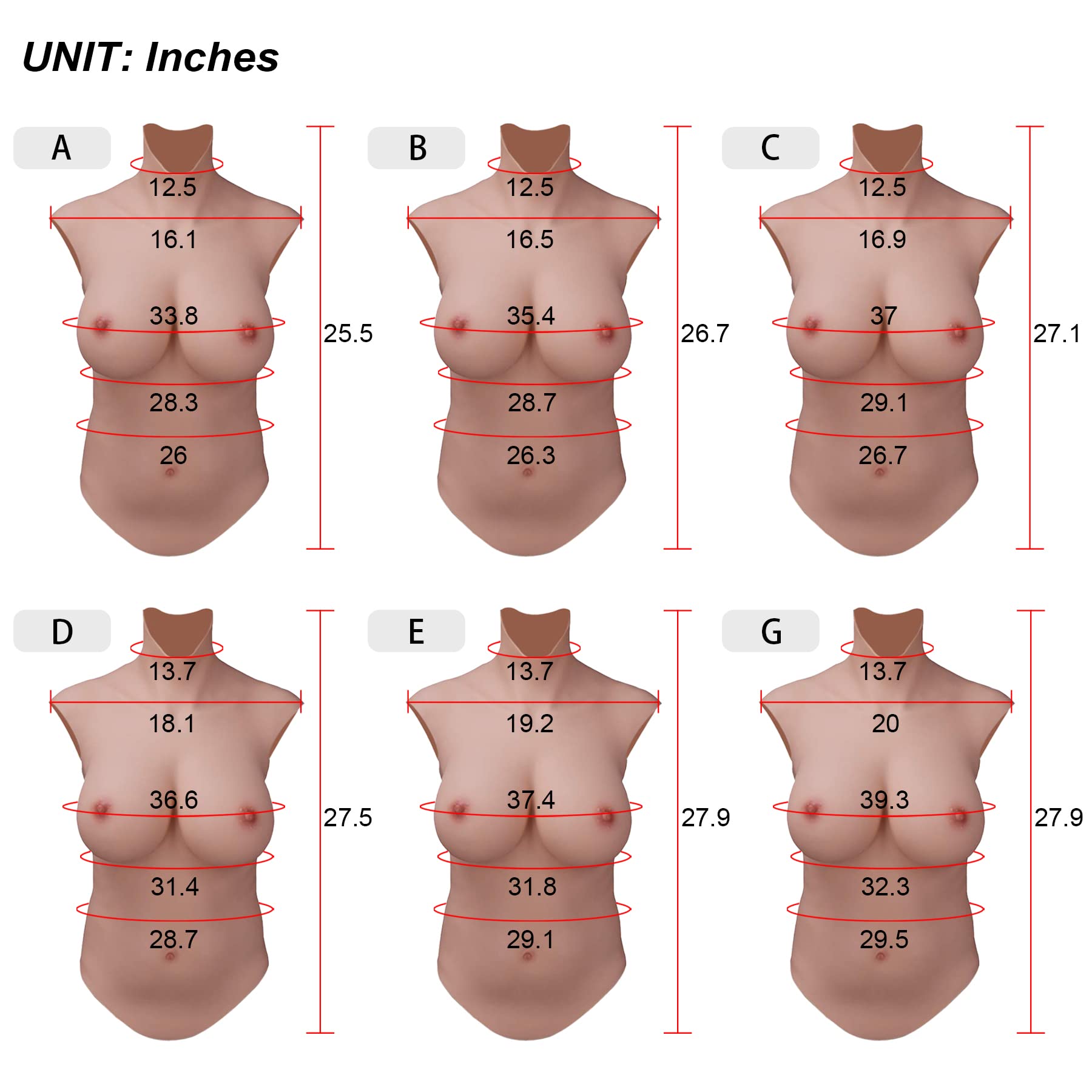 Realistic Plus Size Silicone Half Body Breast Forms - Matte Skin Finish for Crossdressers & Drag Queens | Perfect for Cosplay, Gender Affirmation & Performance Enhancement
