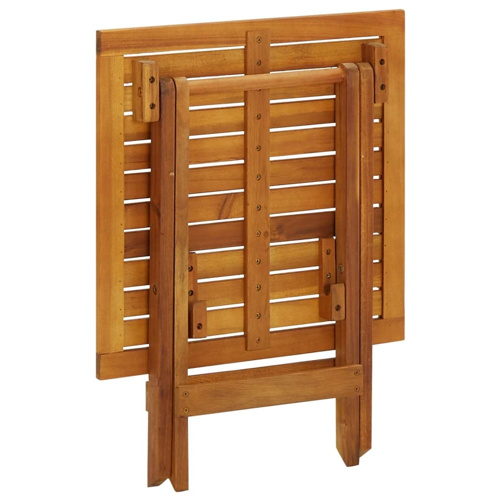 Foldable Square Acacia Wood Bistro Table - Outdoor/Indoor Coffee & Side Table for Garden, Terrace, Living Room | Perfect for Small Spaces, Patio Dining & Bedroom Nightstand