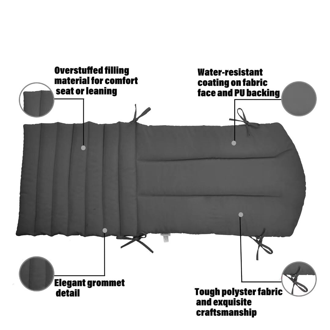 Premium Indoor/Outdoor Adirondack Chair Cushions Set of 4 - Waterproof & UV Resistant Patio Furniture Cushions in Gray - Perfect for Deck, Garden, Poolside & Backyard Relaxation