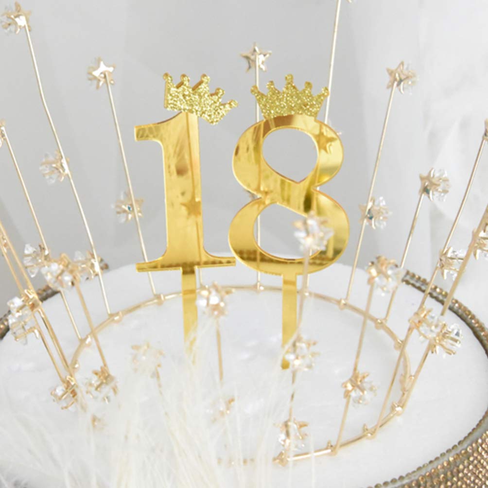 10pcs Acrylic Number Cake Toppers - Reusable Digital Cake Inserts, Cupcake Toppers & Cake Decorations for Birthday, Wedding, Anniversary Parties (Perfect for DIY Cake Decorating)