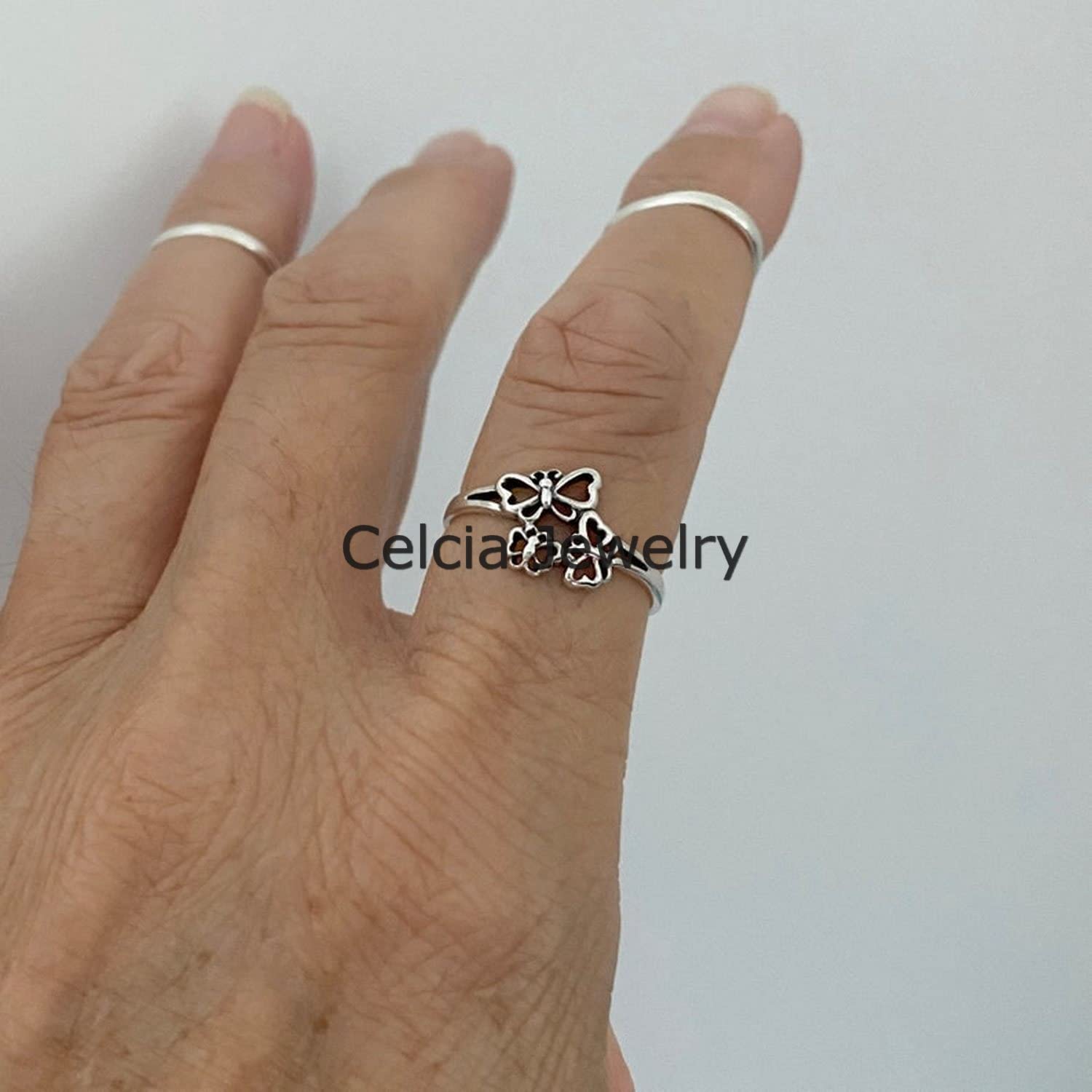 925 Sterling Silver Butterfly Ring for Women - Boho Bohemian Minimalist Jewelry - Spiritual & Elegant Gift for Mother's Day (Size 7) | Perfect for Everyday Wear, Special Occasions & Gift Giving