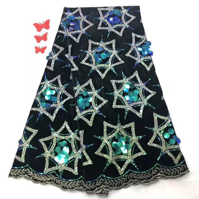Mahacraft Premium French Sequins Nigerian Lace Fabric - African Embroidery Wedding Tulle Lace FJ3420 for Bridal Gowns & Sewing Projects | Perfect for Wedding Dresses, Evening Gowns & Special Occasion Attire