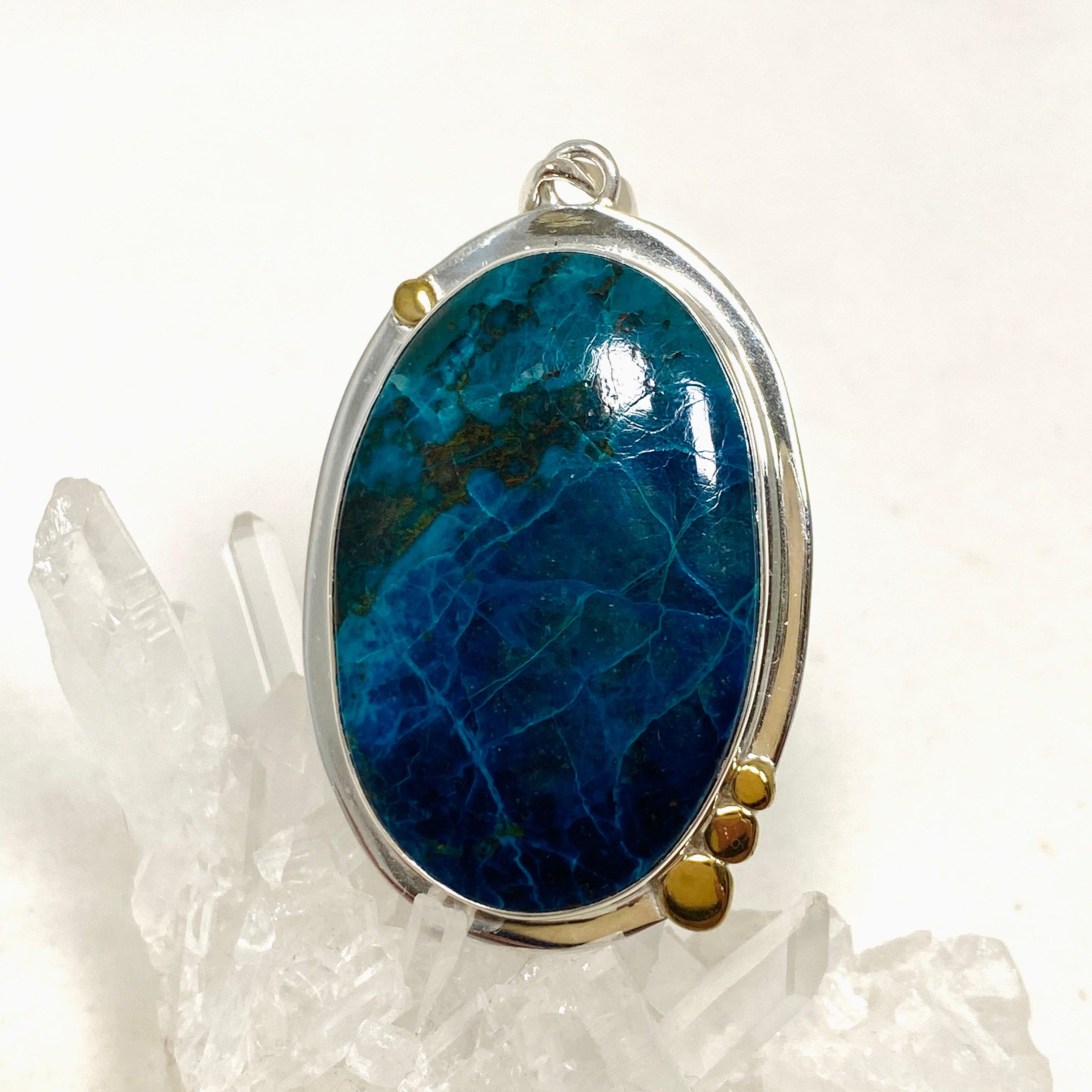 Shattuckite Oval Pendant Necklace - Handcrafted Gemstone Jewelry KPGJ4418 for Women, Gift for Her, Spiritual Healing & Meditation Accessory