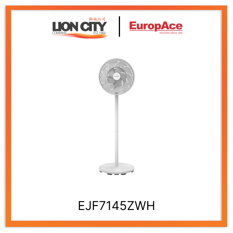 Europace EJF7145ZWH 14 Inch DC Motor Tatami Fan with Remote Control - Energy Efficient Cooling for Bedroom, Living Room & Office