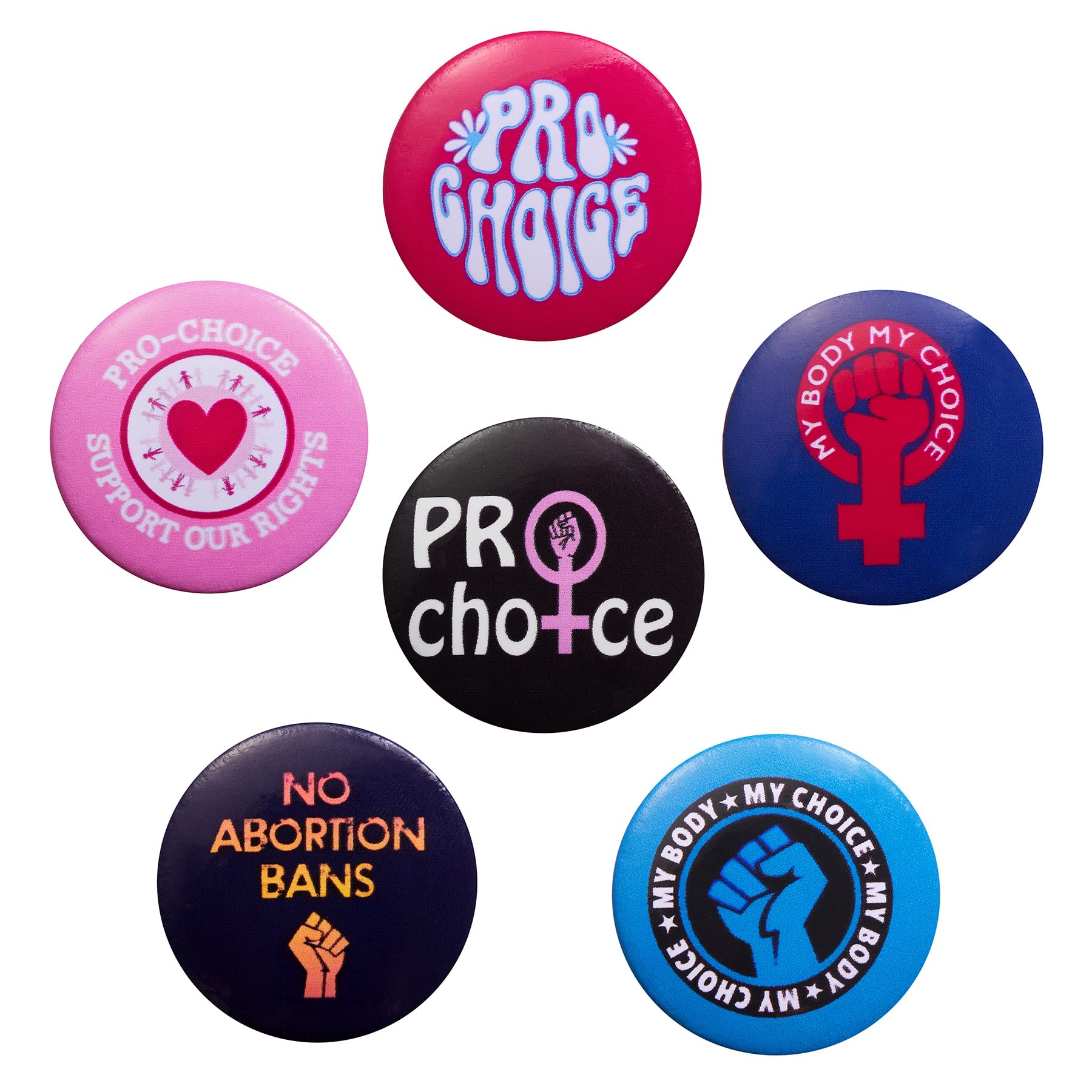 Feminist Pro Choice Pins - My Body My Choice Abortion Rights Buttons for Women - Protest Badges for Reproductive Rights & Equality - Perfect for Political Rallies, March for Life Events & Feminist Advocacy