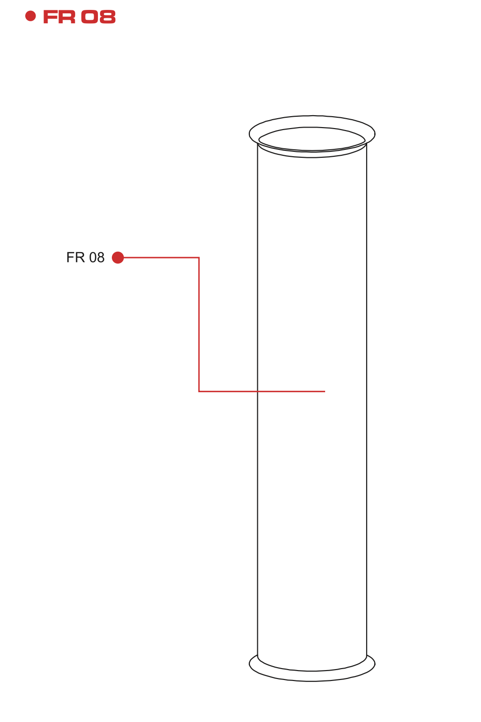 FR08 FLOW RED RO Stainless Steel Housing - Water Filtration System Replacement Part for Home & Commercial Use