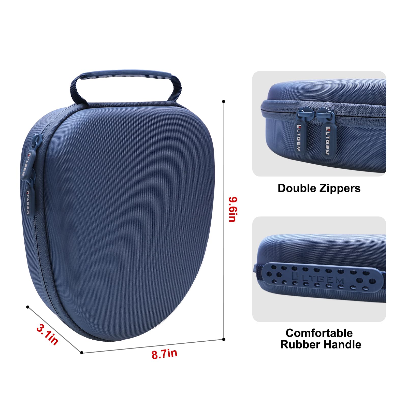 LTGEM Protective Case for Sony WH-CH720N/WH-CH520/WH-CH710N/WH-CH510 Wireless Headphones - Shockproof Travel Storage Bag for Noise Canceling Bluetooth Over-Ear Headsets (Blue) - Perfect for Travel, Commuting & Home Storage