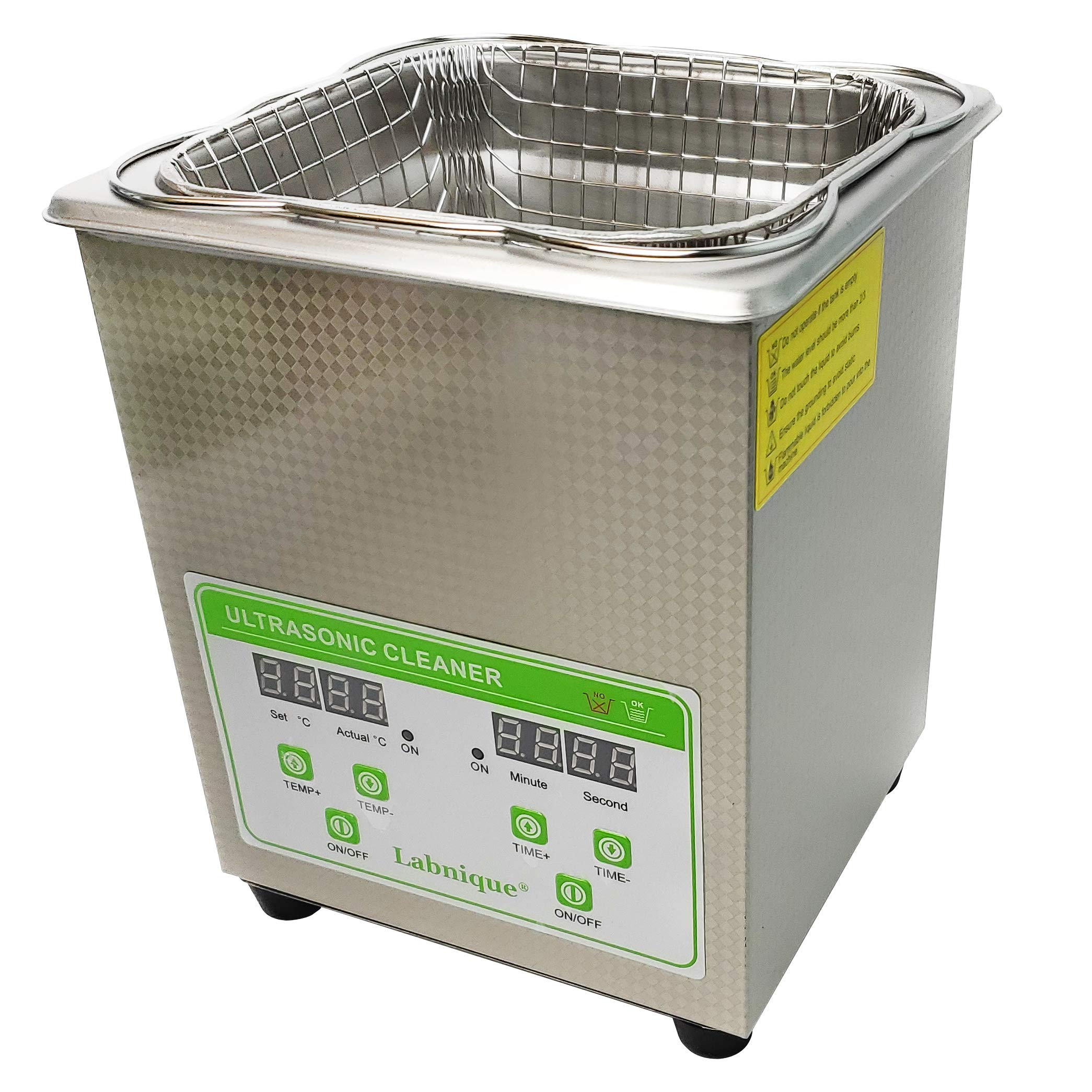 Labnique Professional 2.0L Digital Ultrasonic Cleaner with Heating Function - 110V Jewelry, Eyeglasses, Dentures & Small Parts Cleaner for Home & Commercial Use