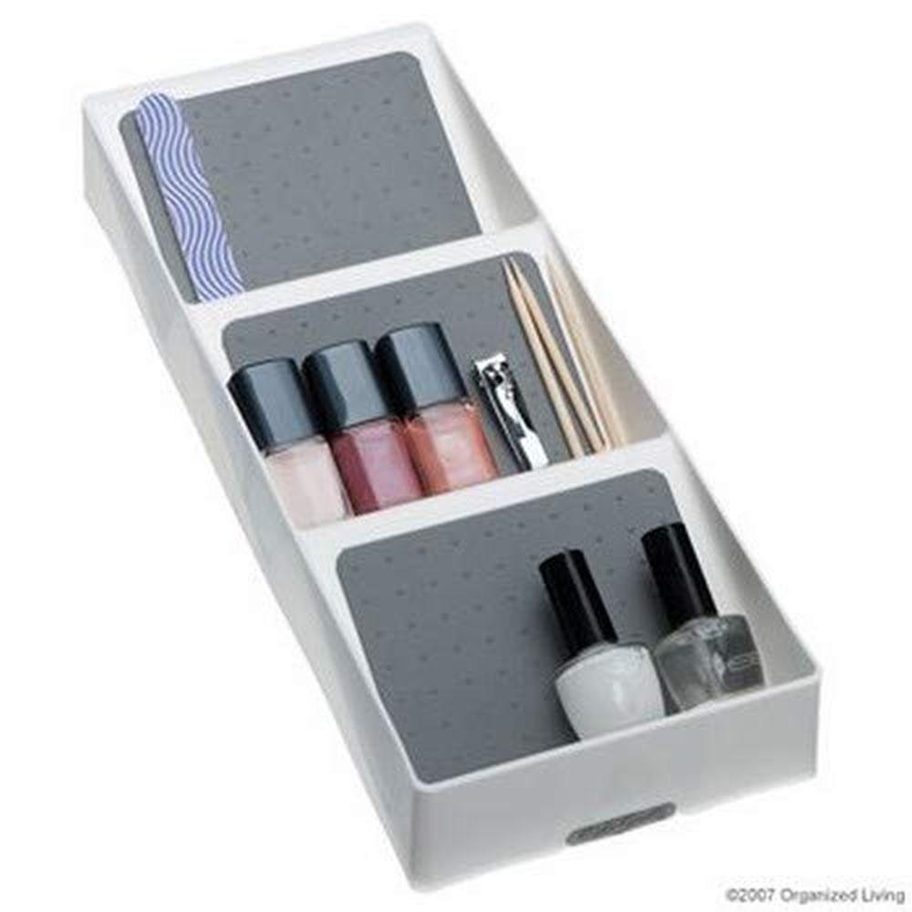 Madesmart Grip Base In-Drawer Spice Rack Organizer - White | Expandable Kitchen Storage Solution for Spices, Utensils & Small Items | Perfect for Pantry, Cabinet or Drawer Organization