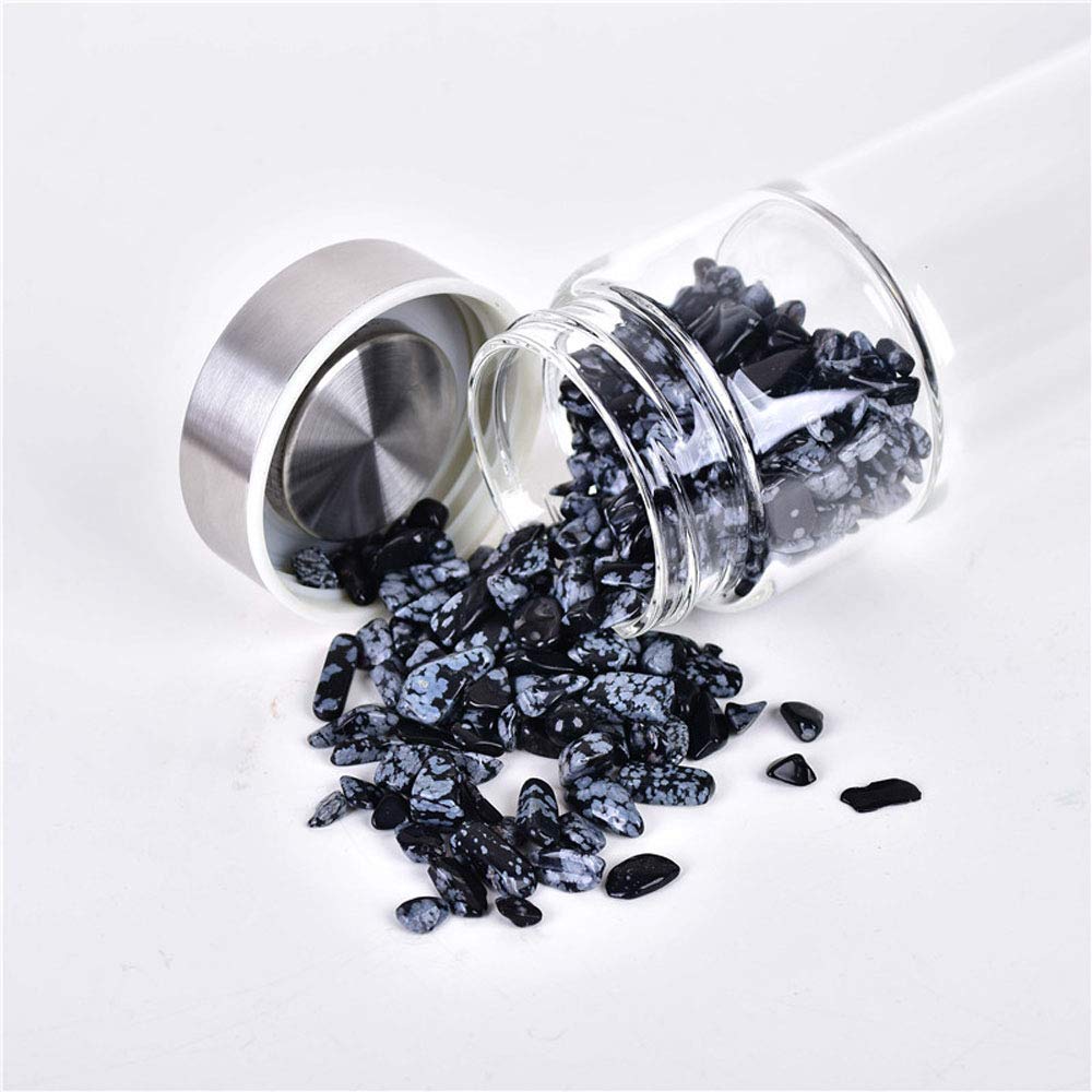 Gemstone Infused Glass Water Bottle - 550ml Reusable Travel Cup for Energy & Hydration