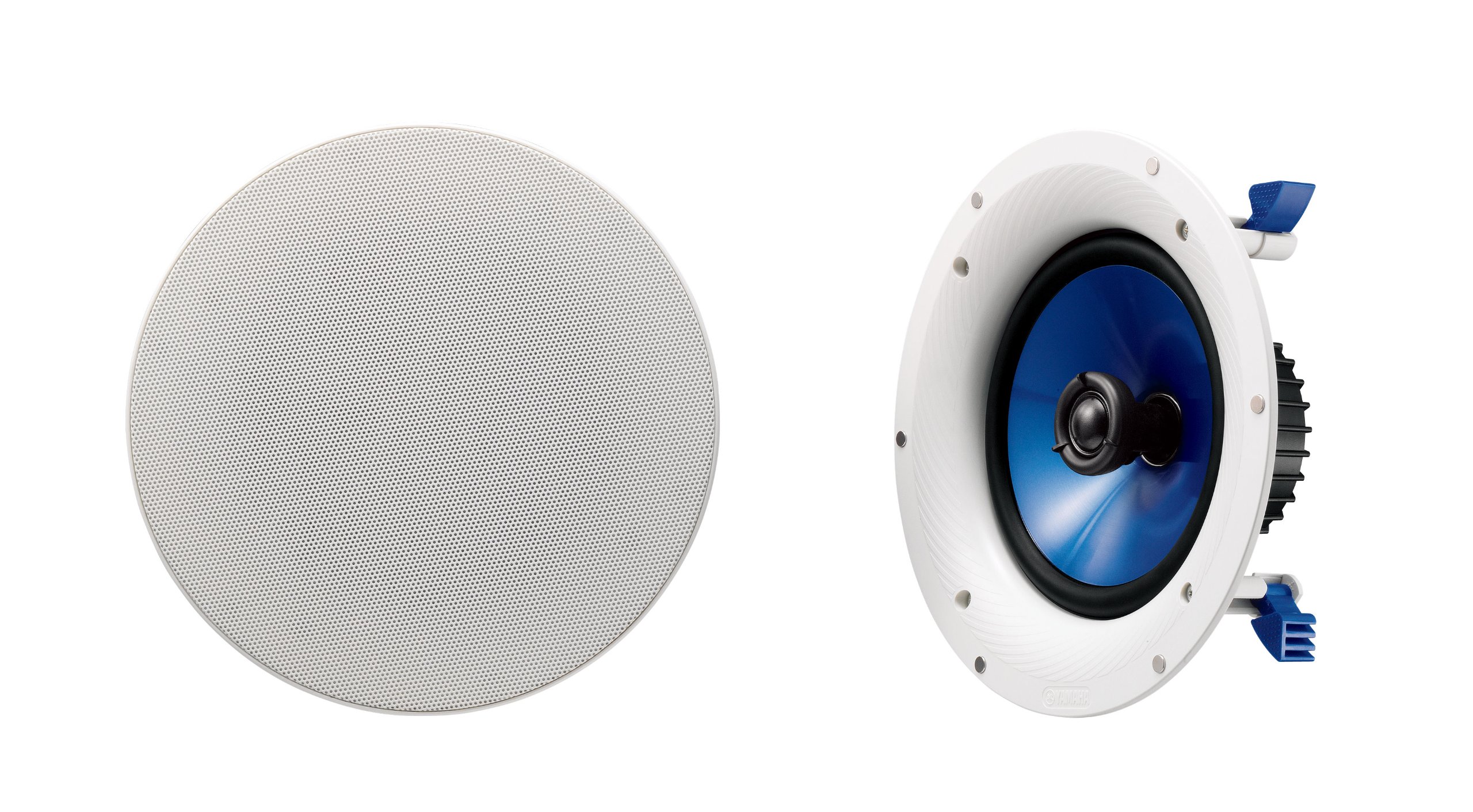 Yamaha NS-IC800 WH 2-Way Coaxial In-Ceiling Speakers 8 Ohms 90dB Sensitivity White - Perfect for Home Theater, Background Music & Commercial Audio Systems (283x120mm)