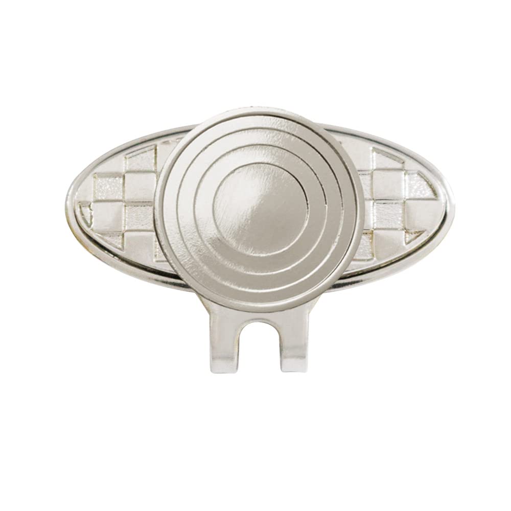 Magnetic Golf Hat Clip with Ball Marker - Adjustable & Secure Position for Men & Women - Perfect for Golf Course & Driving Range (Silver)