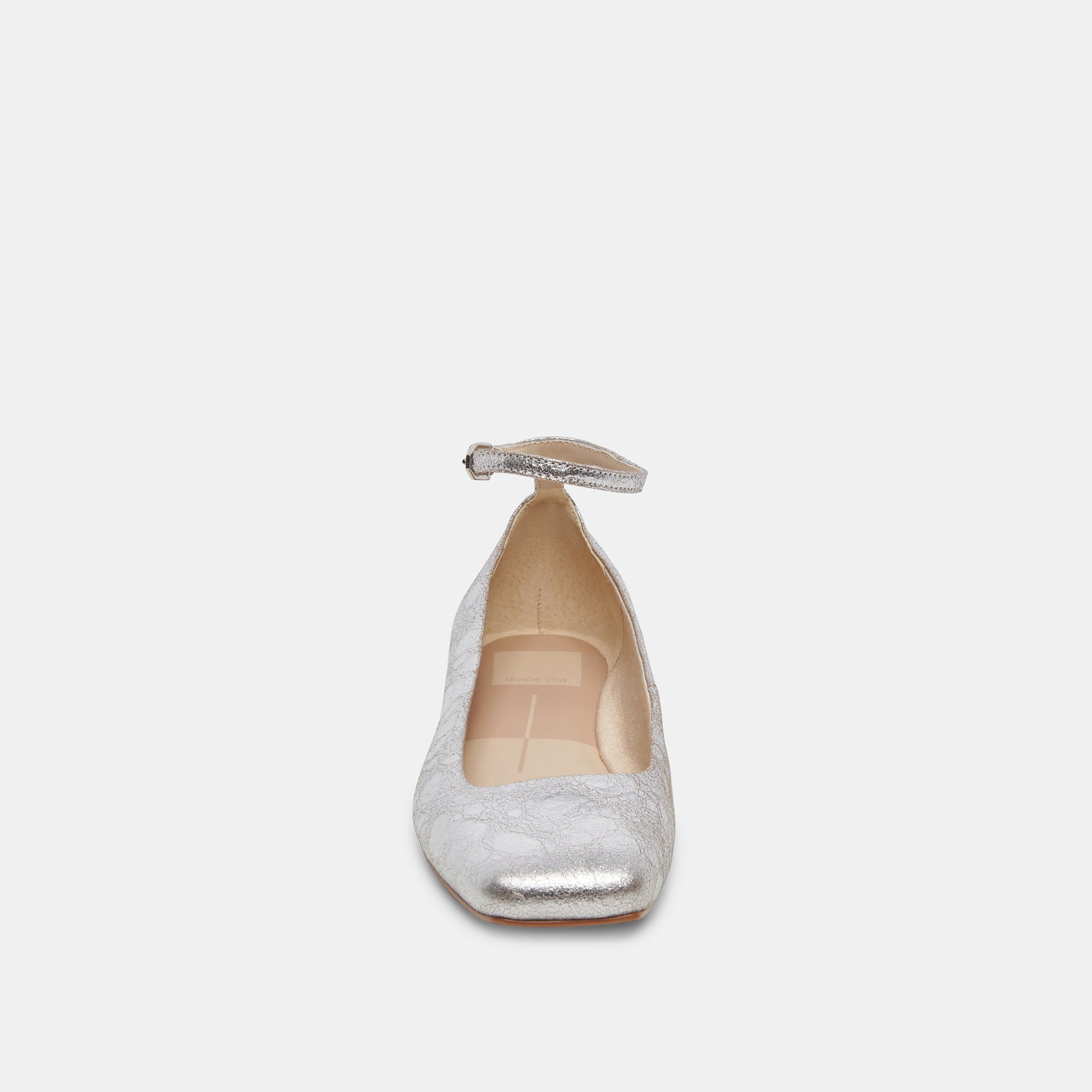 ASHYA Women's Ballet Flats - Silver Distressed Leather Loafers for Women | Comfortable Slip-On Shoes for Work, Travel & Casual Wear