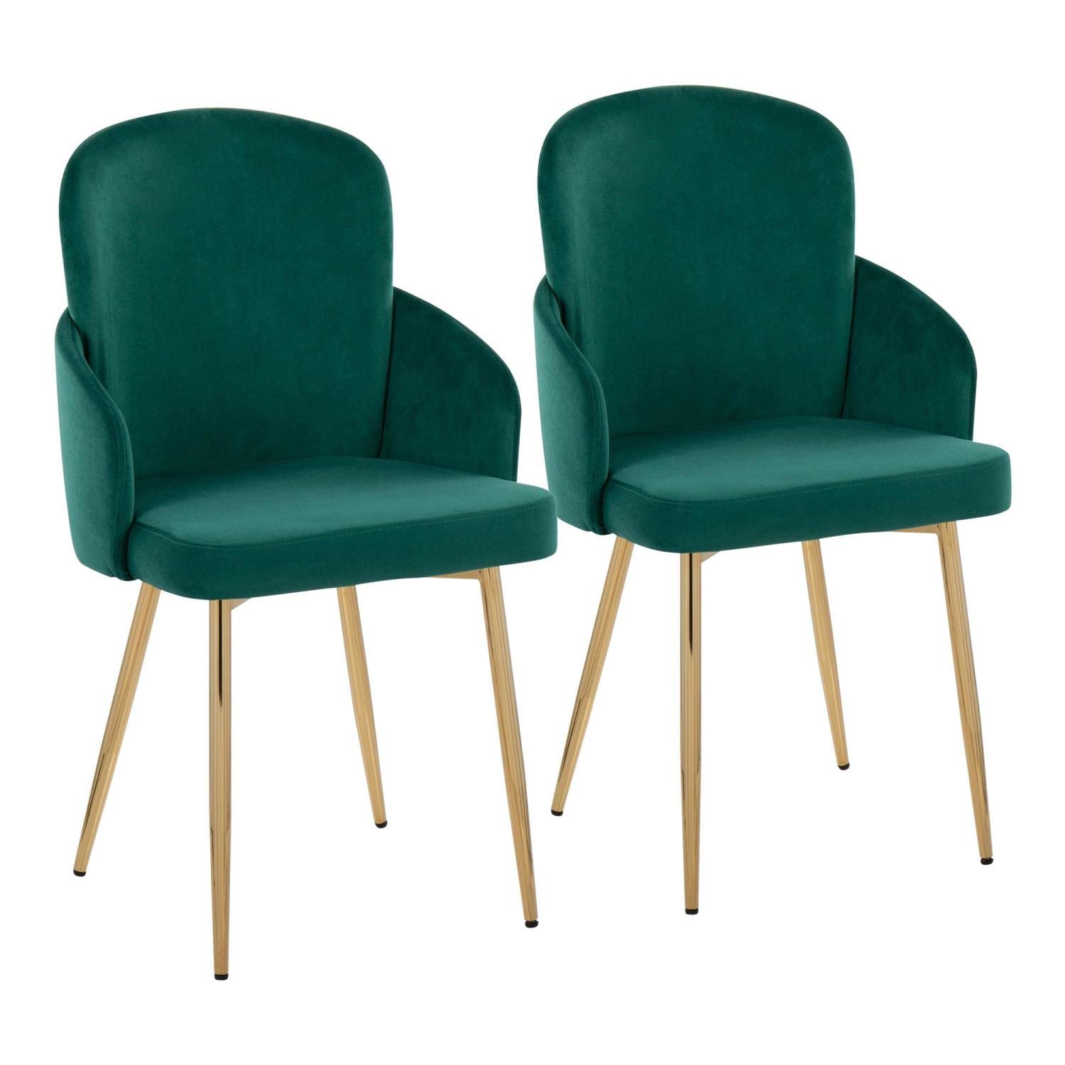 LumiSource Dahlia Upholstered Dining Chairs Set of 2 - Modern Kitchen Chairs for Dining Table - Perfect for Home, Restaurant, and Office Use