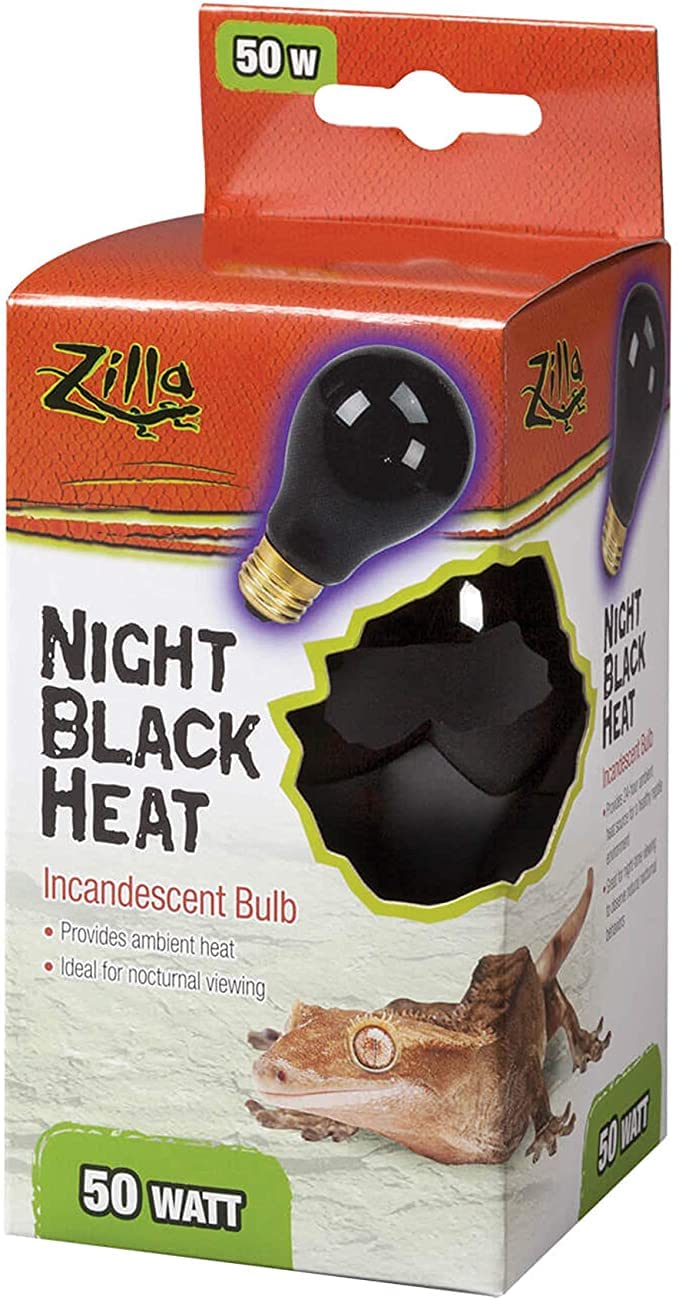 Zilla 50W Night Time Black Light Incandescent Heat Bulb for Reptiles - Pack of 10 - Perfect for Nocturnal Reptile Tanks & Terrarium Heating