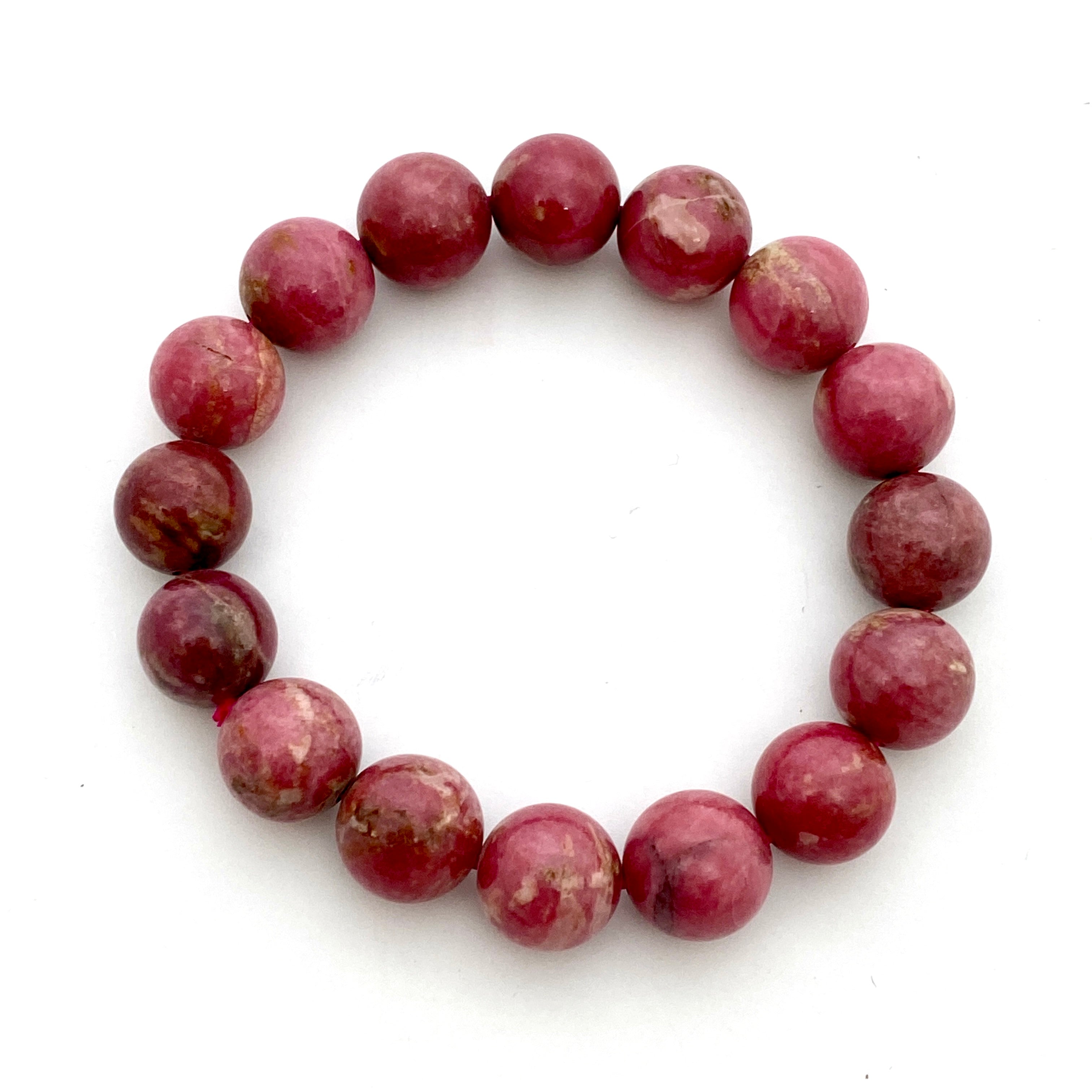 Natural Rhodonite Gemstone Bracelet for Women - Healing Crystal Jewelry for Stress Relief & Emotional Balance | Perfect for Meditation, Yoga & Spiritual Gifts
