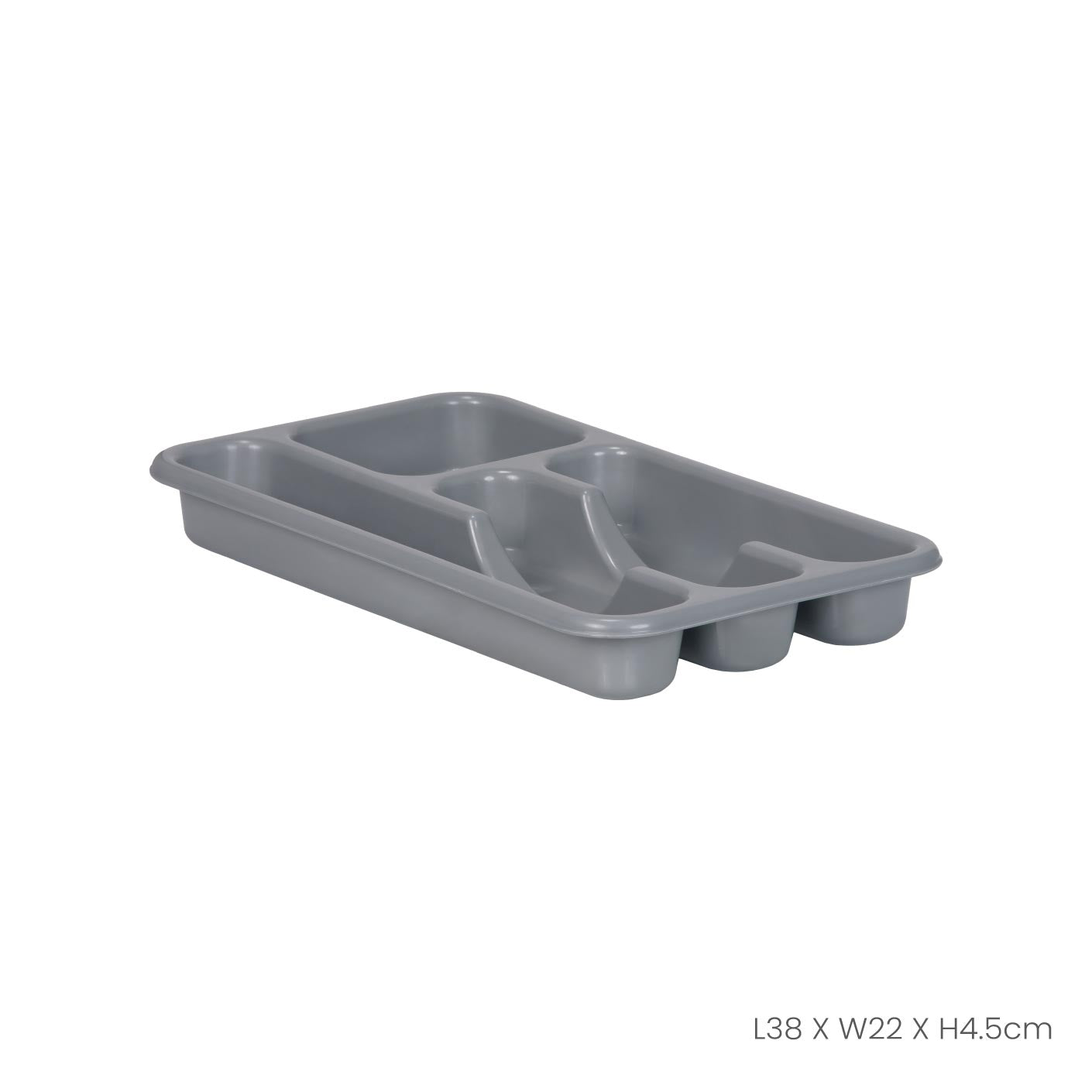 4 Compartment Cutlery Tray Organizer - Durable Plastic Utensil Holder for Kitchen Drawer - Perfect for Silverware, Knives, Spoons, and Forks (Ideal for Home, Restaurant, and Office Use)