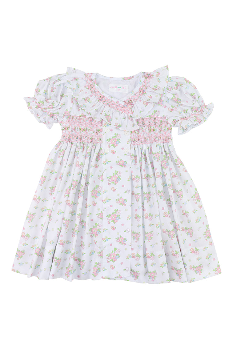 Cecil & Lou Girls & Toddler Pink Smocked Floral Bouquet Dress - Perfect for Birthday Parties, Easter & Special Occasions