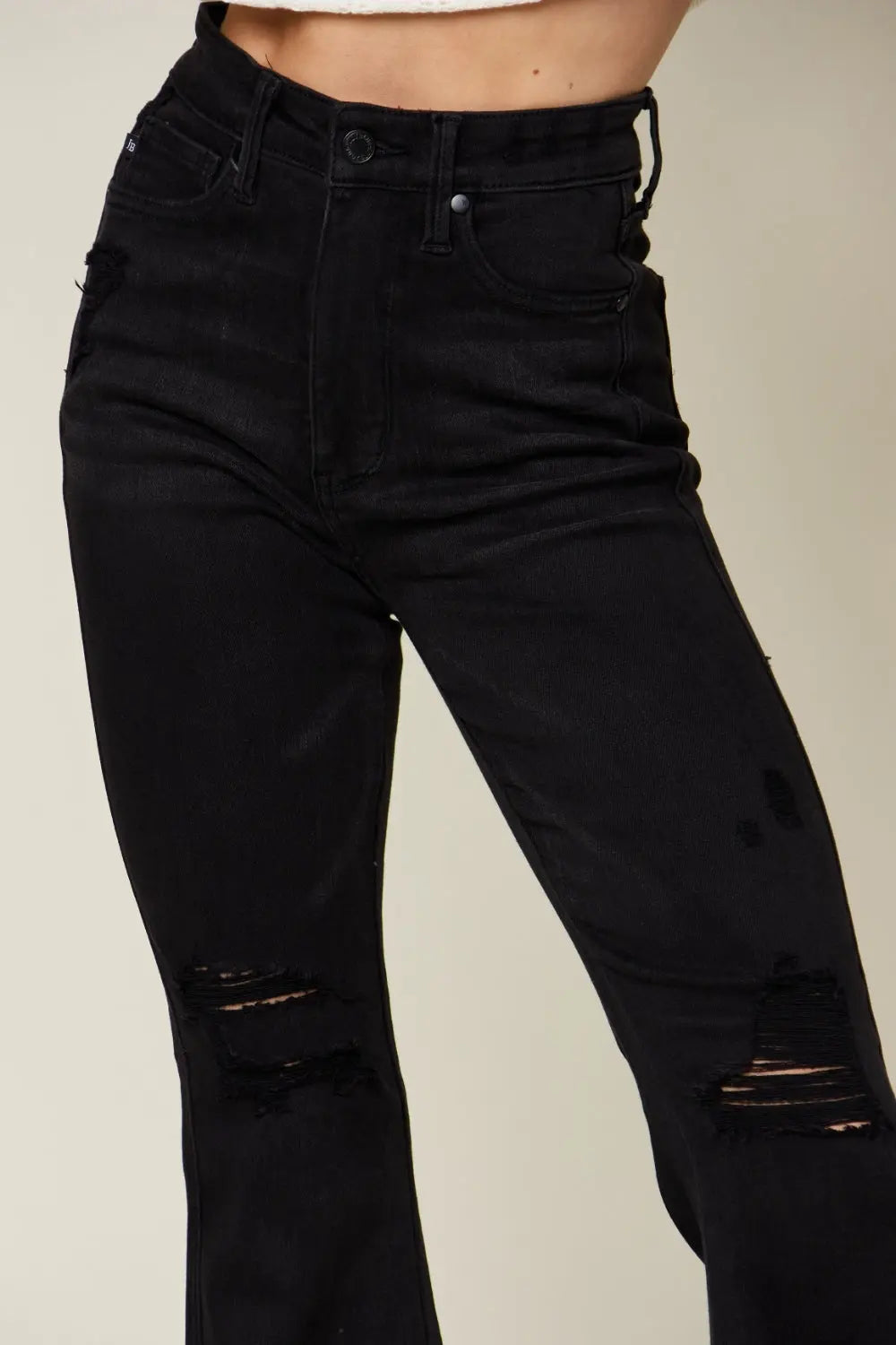 Judy Blue Women's High Waist Distressed Flare Jeans - Vintage Denim Pants for Casual Outfits & Boho Style | Perfect for Everyday Wear, Date Nights & Music Festivals