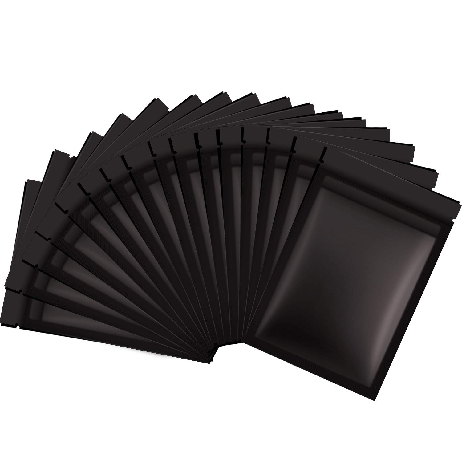 Blulu 100 Pack Black Resealable Smell Proof Mylar Bags 3.3