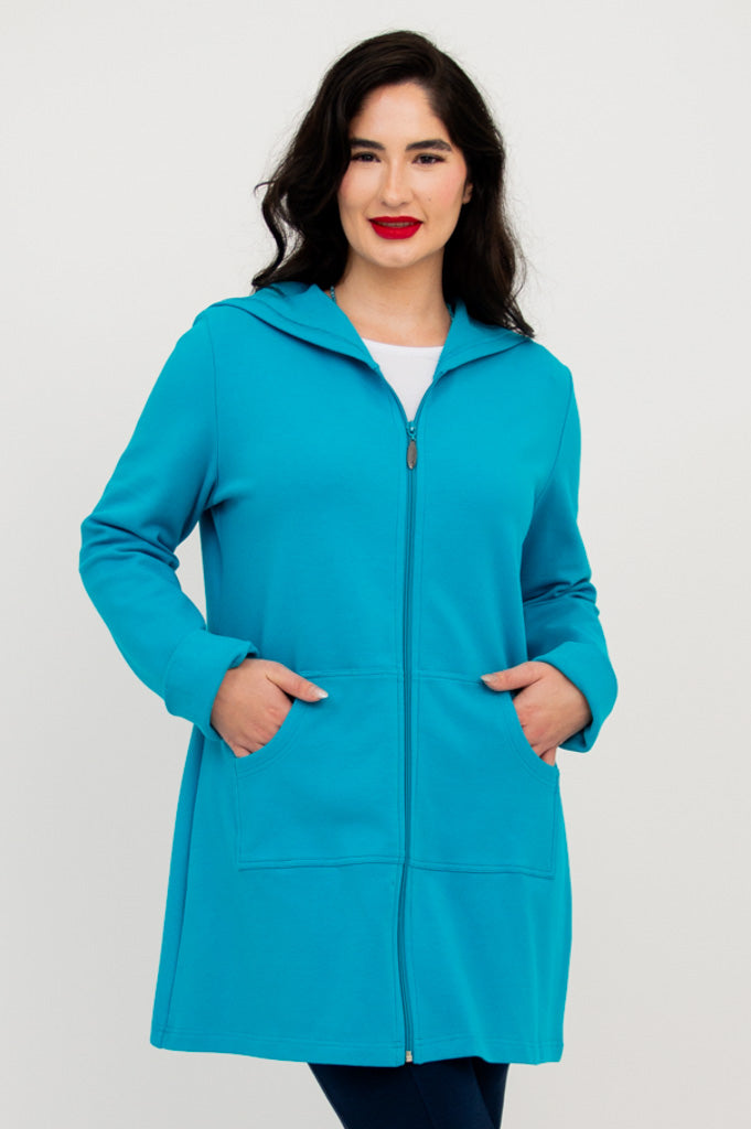 Turquoise Cotton Cortes Jacket for Men & Women | Lightweight & Breathable Outdoor Jacket for Hiking, Travel & Casual Wear