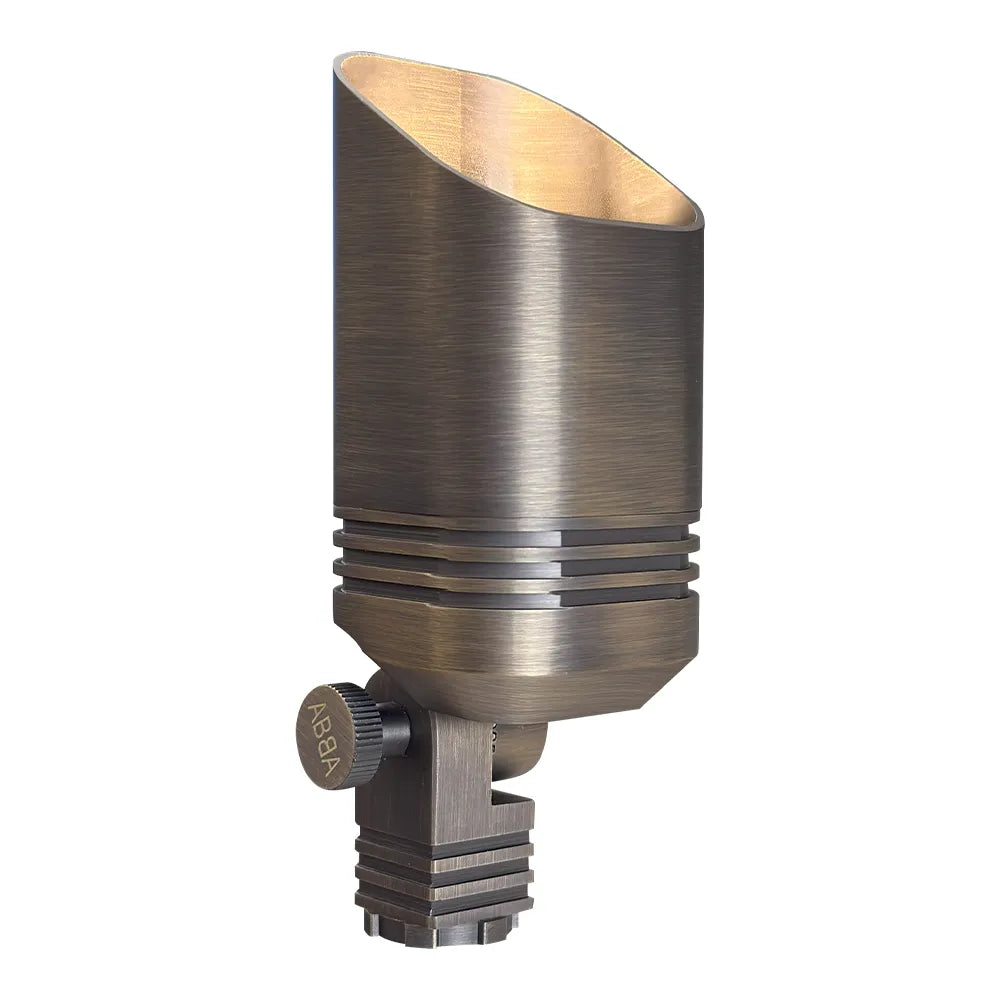 SPB03 4x/8x/12x Low Voltage LED Outdoor Landscape Spotlight - Cast Brass Housing with 5W 3000K Warm White Bulb - Perfect for Garden, Pathway, and Architectural Lighting