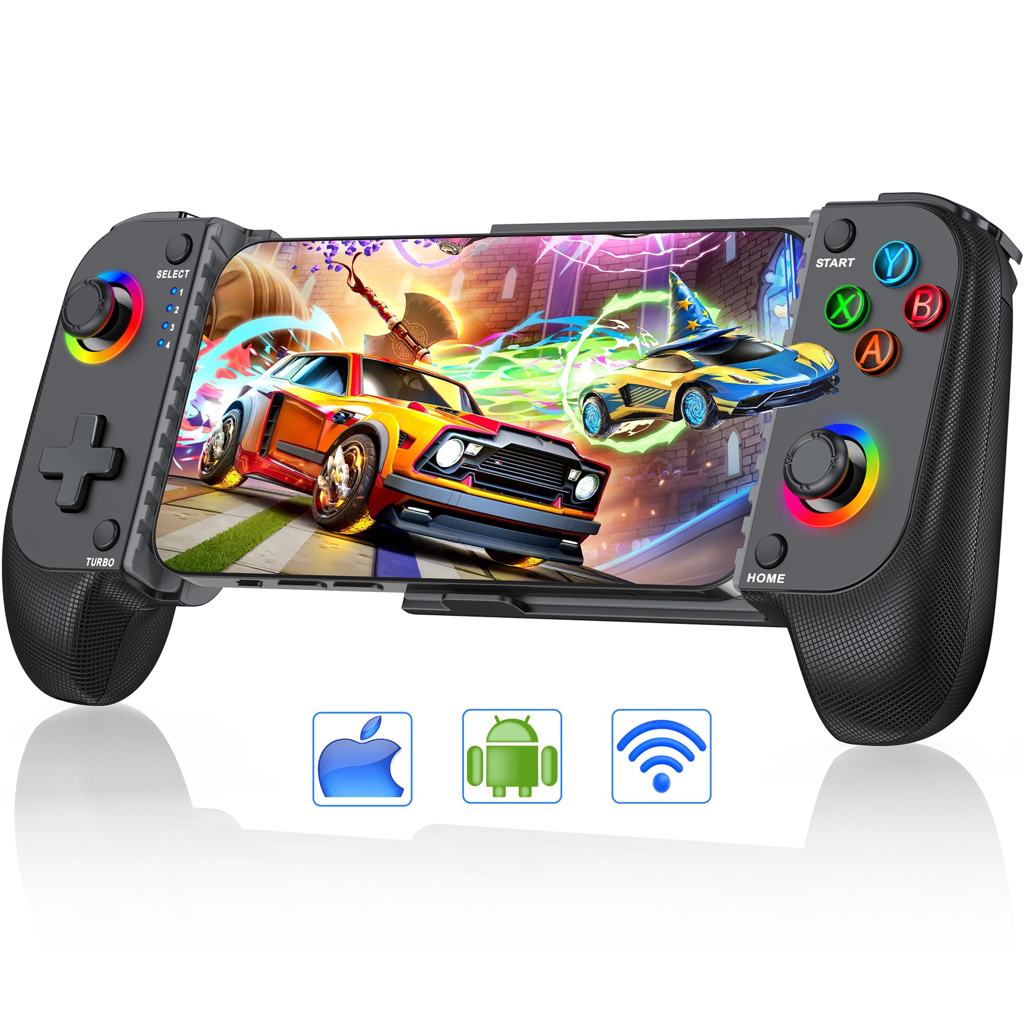 Wireless Phone Controller for iPhone/Android - Hall Joystick for Gaming on Xbox, PS, Steam & More