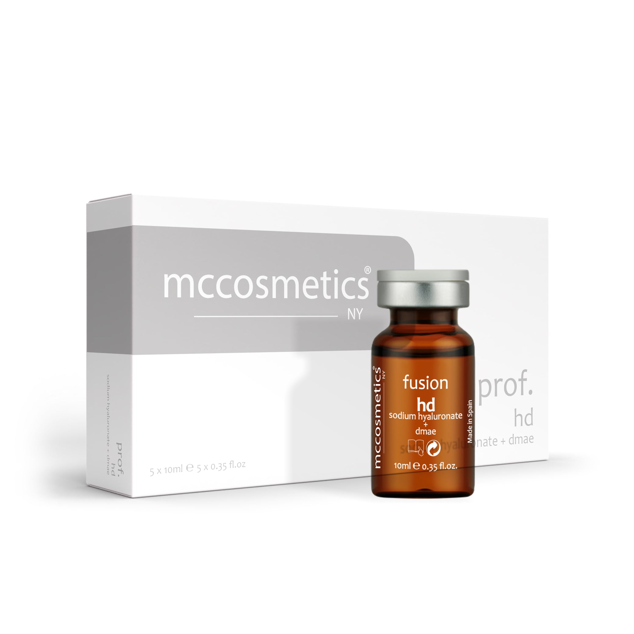 MCCOSNETICS NY Fusion HD Smoothing & Firming Face Serum with Hyaluronic Acid & DMAE - Anti-Aging Moisturizer for Wrinkles & Fine Lines - 5x10ml Travel Size Skincare Set - Perfect for Daily Hydration & Night Routine