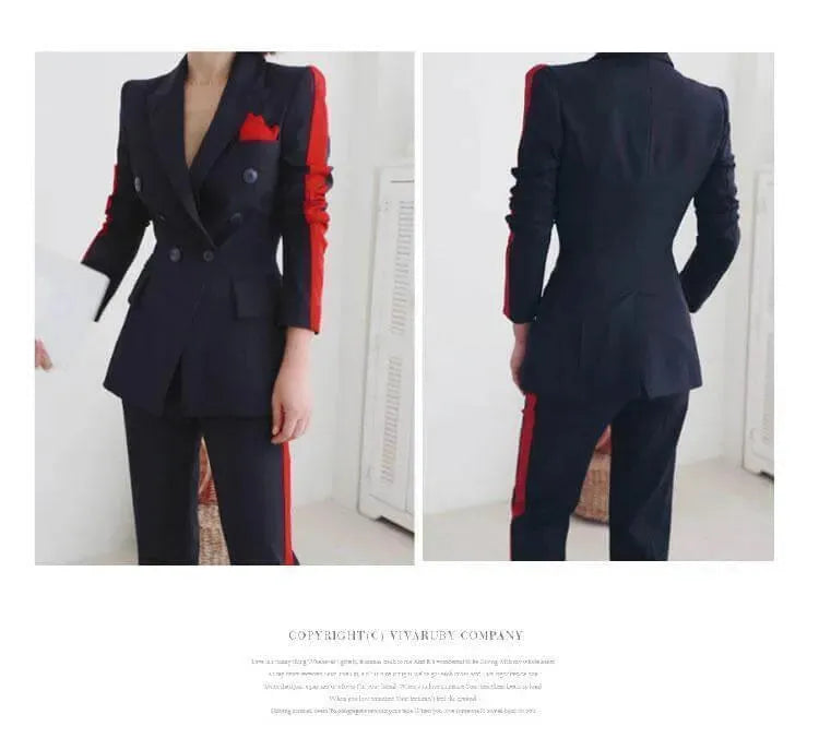 Elegant Women's Pant Suit - Amani Double Breasted Pantsuit for Business, Office & Formal Events | Professional Workwear & Career Outfits