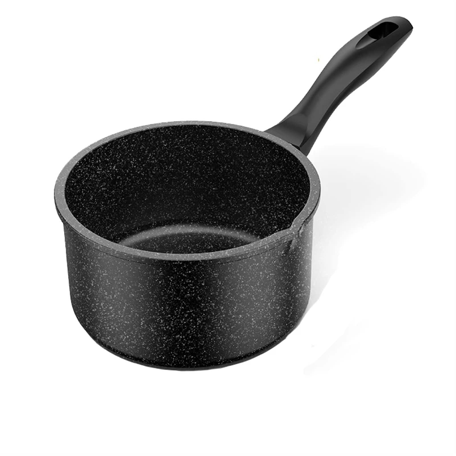 Non-Stick Granite Coating Saucepan - Durable Milk Pot for Cooking, Boiling & Simmering - PFOA-Free Kitchen Cookware (Black, One Size) - Perfect for Stovetop Cooking, Making Soups, Sauces & Heating Milk